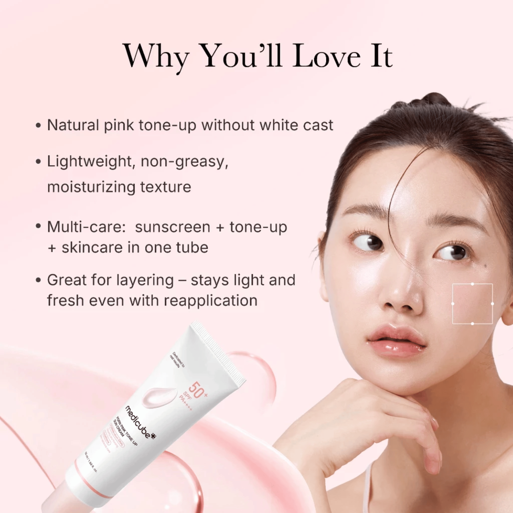 Medicube PDRN Pink Tone Up Sun Cream 50ml - cosmadic