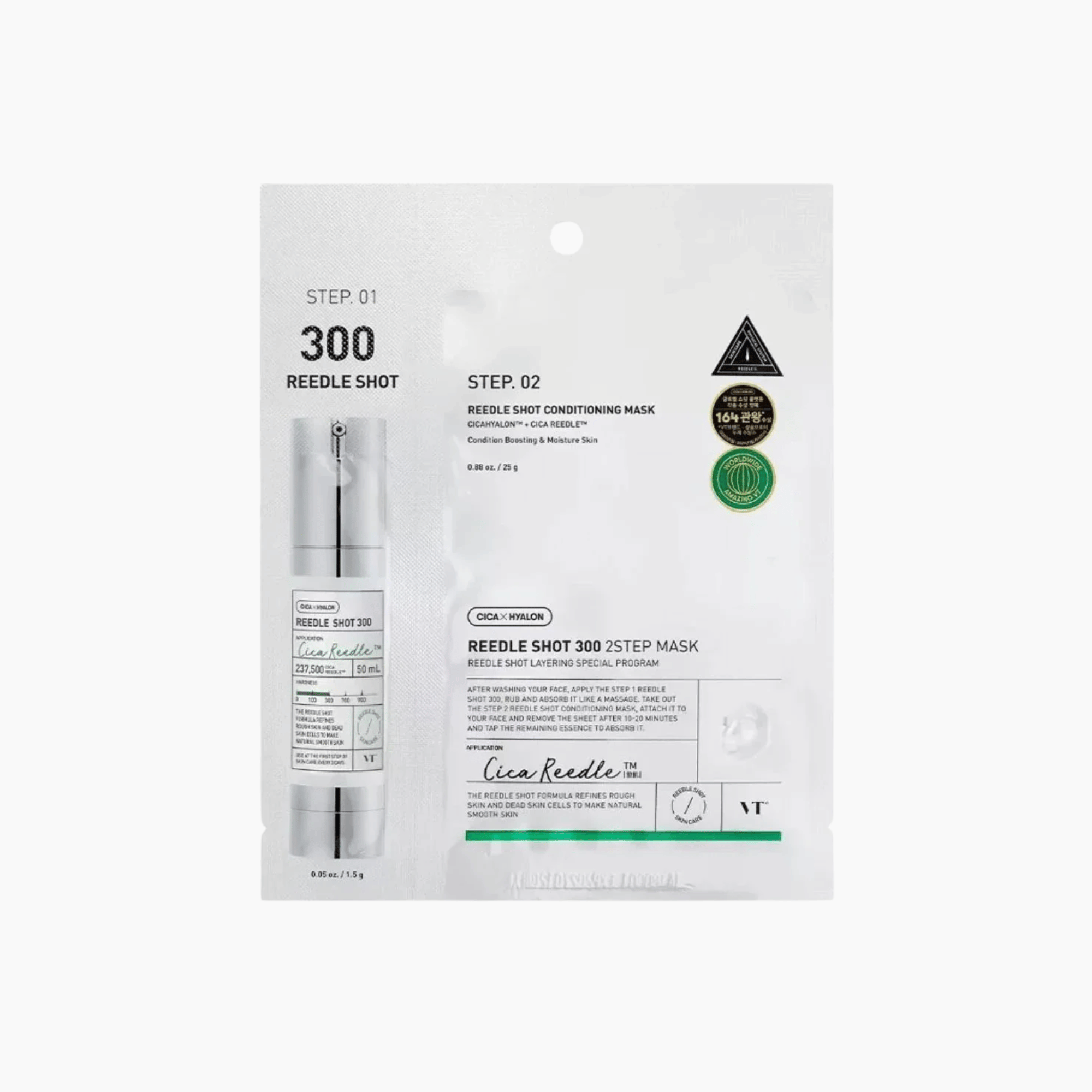 VT Cosmetics Reedle Shot 300 2 Step Mask mit Serum und Tuchmaske in hygienischer Einzelverpackung