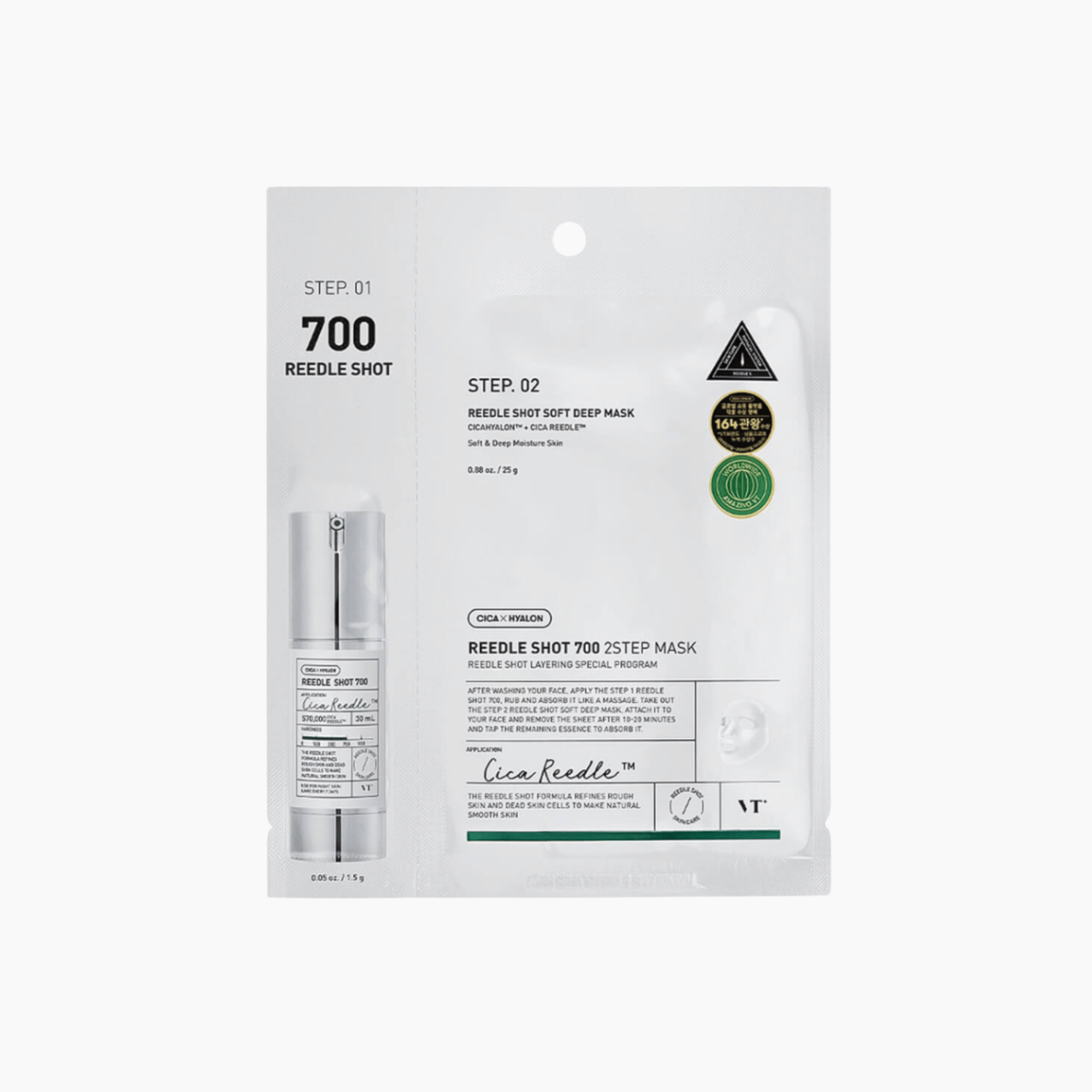 VT Cosmetics Reedle Shot 700 2Step Mask mit Serum und Tuchmaske in hygienischer Einzelverpackung