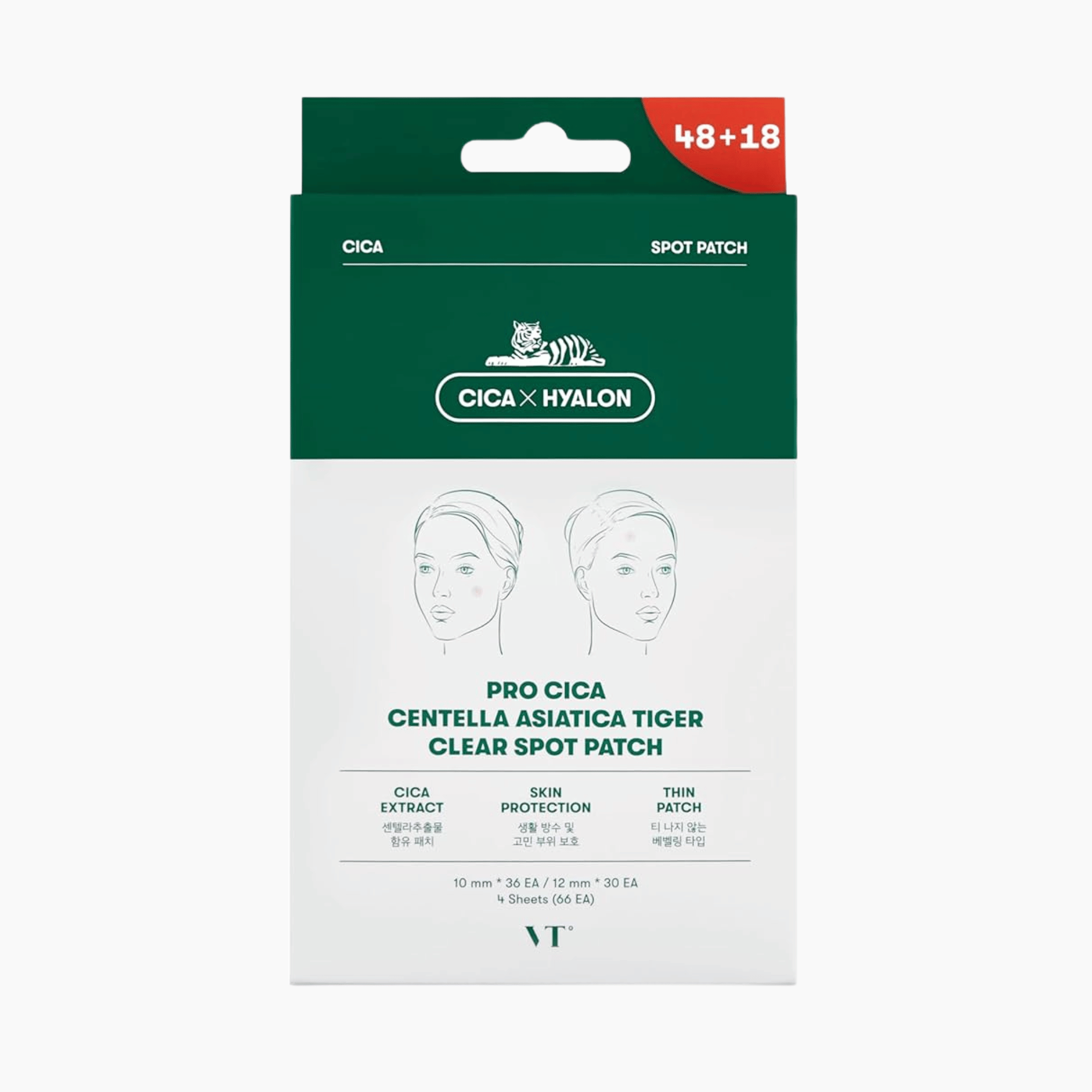 VT Pro Cica Centella Asiatica Tiger Clear Spot Patch 66 Stück mit Verpackung