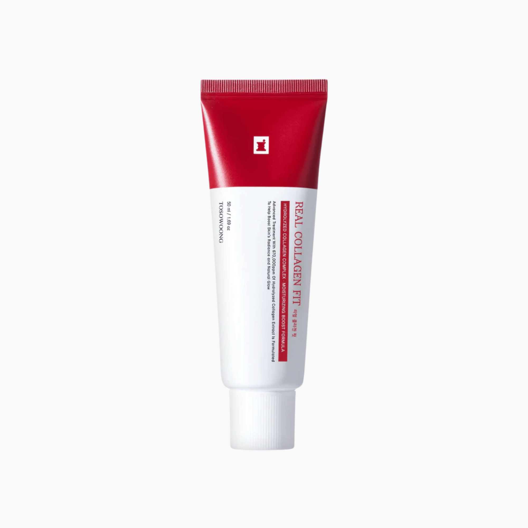 Tosowoong Real Collagen Fit Cream 35ml in rot-weißer Tube, festigende korean skincare mit hochkonzentriertem Kollagen