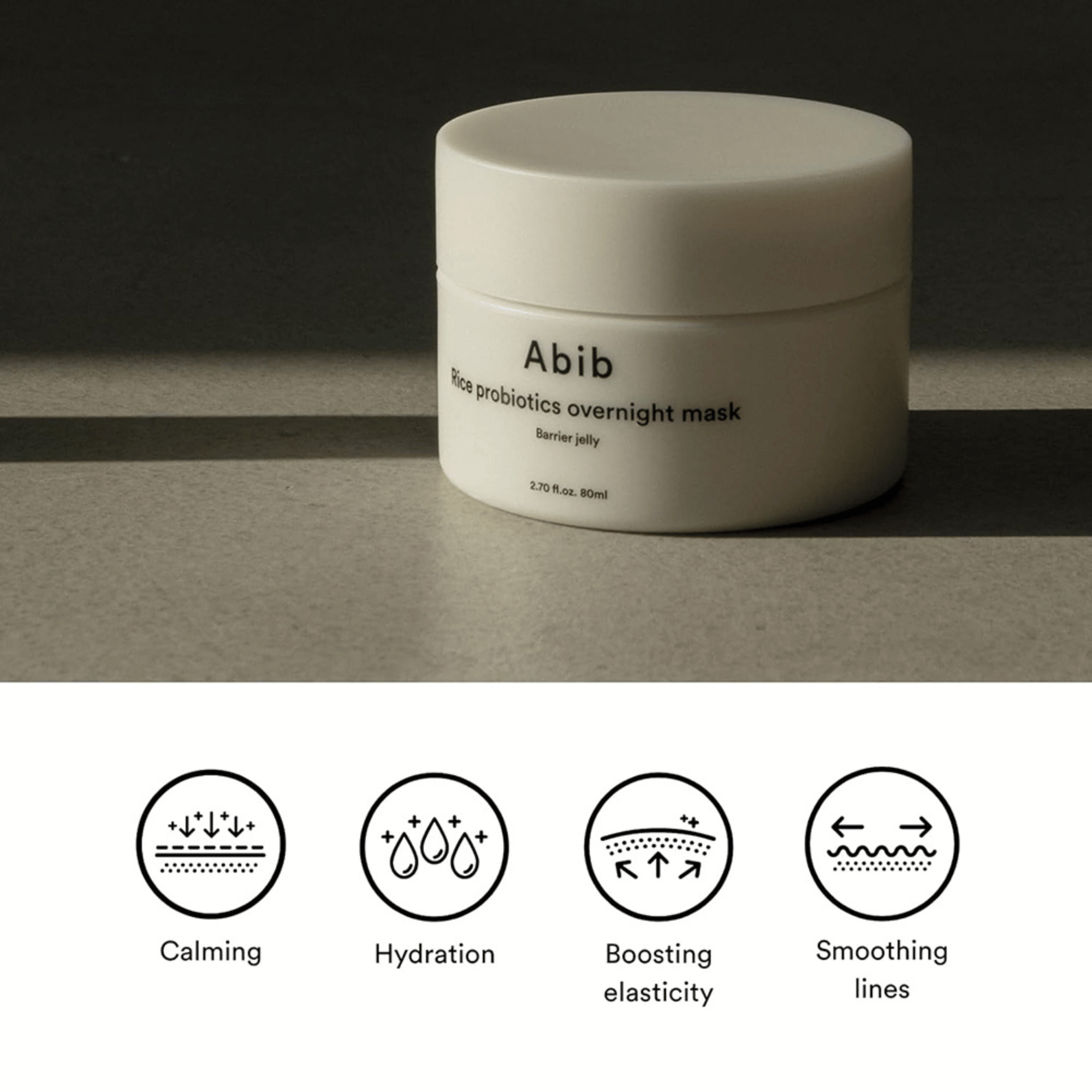 Abib Rice Probiotics Overnight Mask Barrier Jelly 80ml - cosmadic
