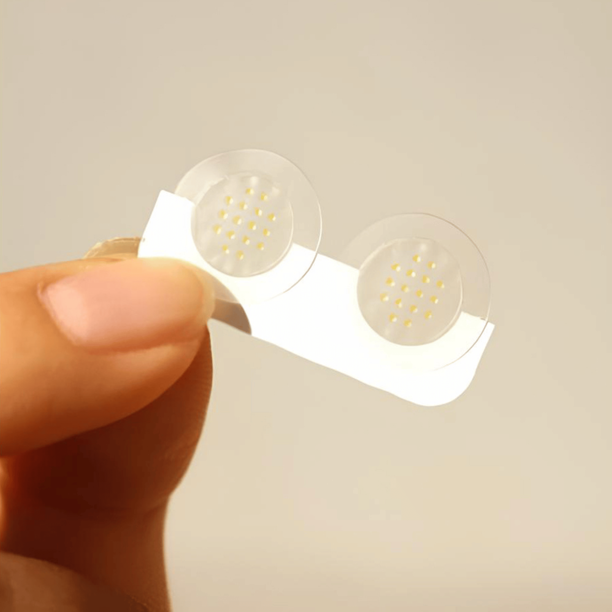 Nahaufnahme eines Acropass Dark Spot Patches – transparente Pflege mit sichtbaren Mikronadeln für punktgenauen Einsatz