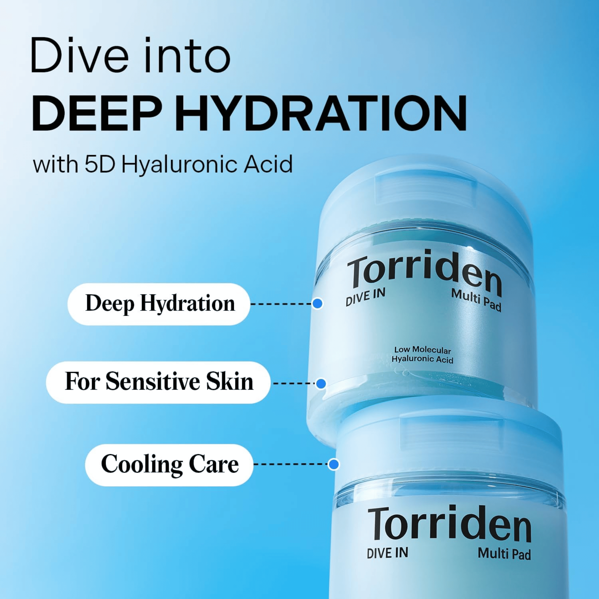 Torriden DIVE-IN Low Molecular Hyaluronic Acid Multi Pad 160ml - cosmadic