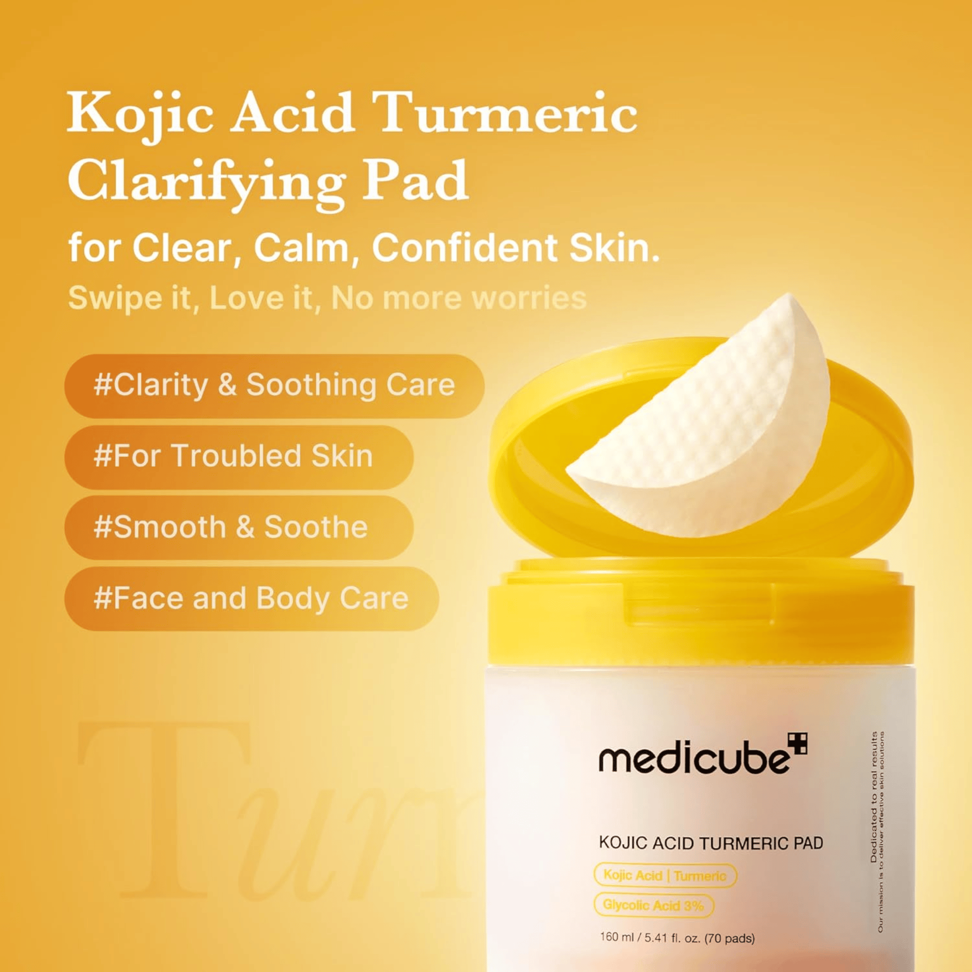 Medicube Kojic Acid Turmeric Pad (70 Pads) - cosmadic