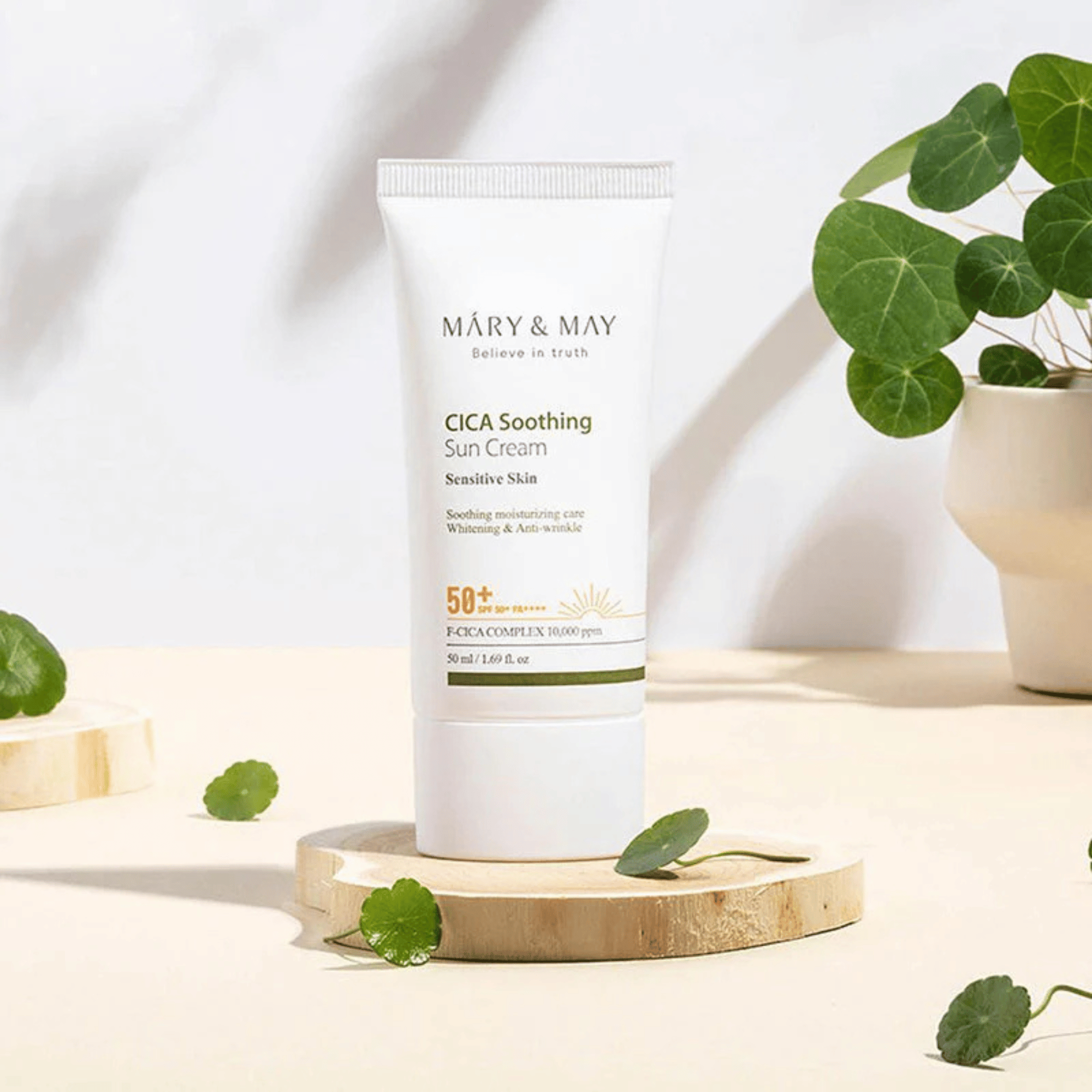 MARY & MAY CICA Soothing Sun Cream SPF50+ PA++++ 50ml - cosmadic