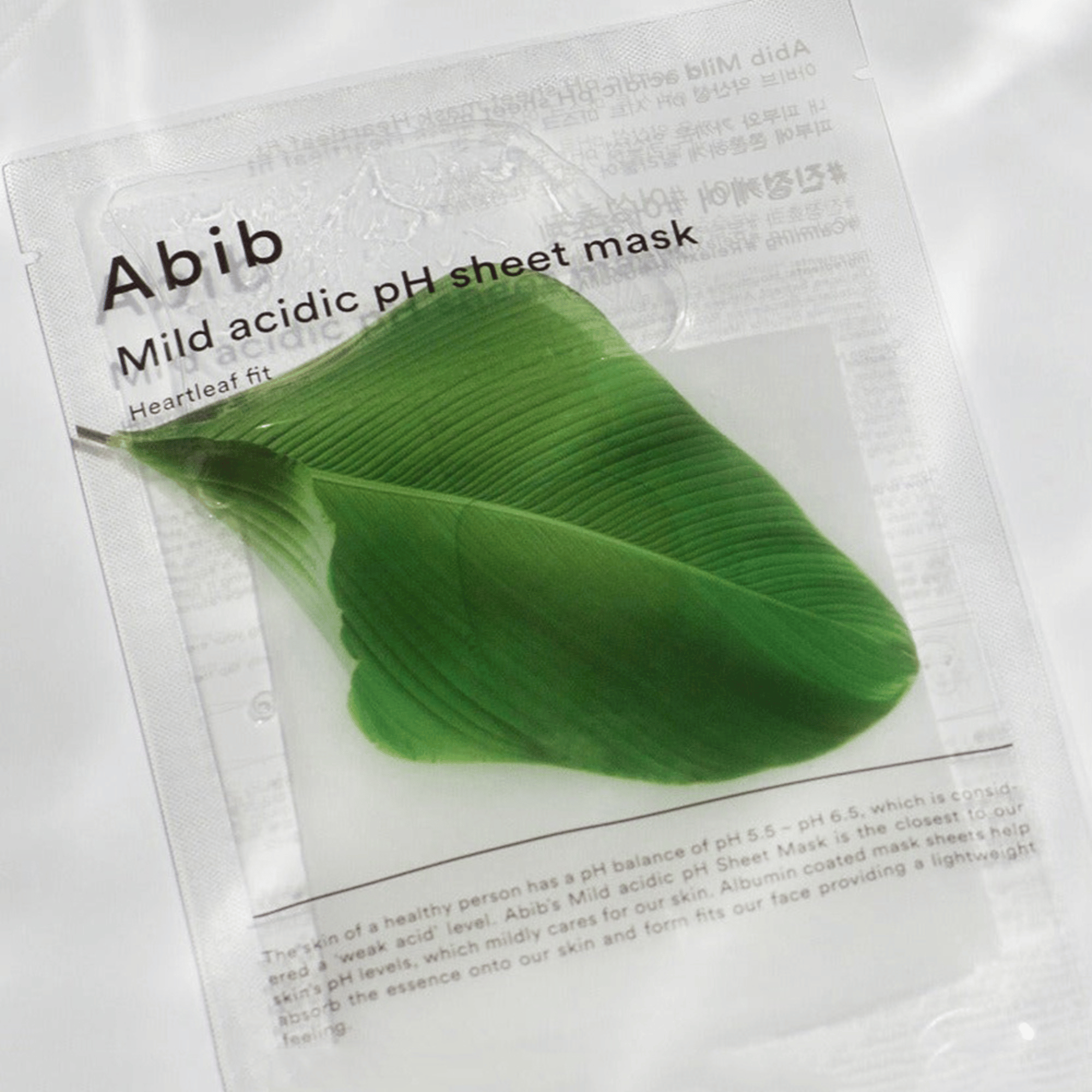 Abib Heartleaf Fit Mask mit natürlichem pH-Wert – feuchtigkeitsspendende koreanische Sheet Mask für tägliche Pflege
