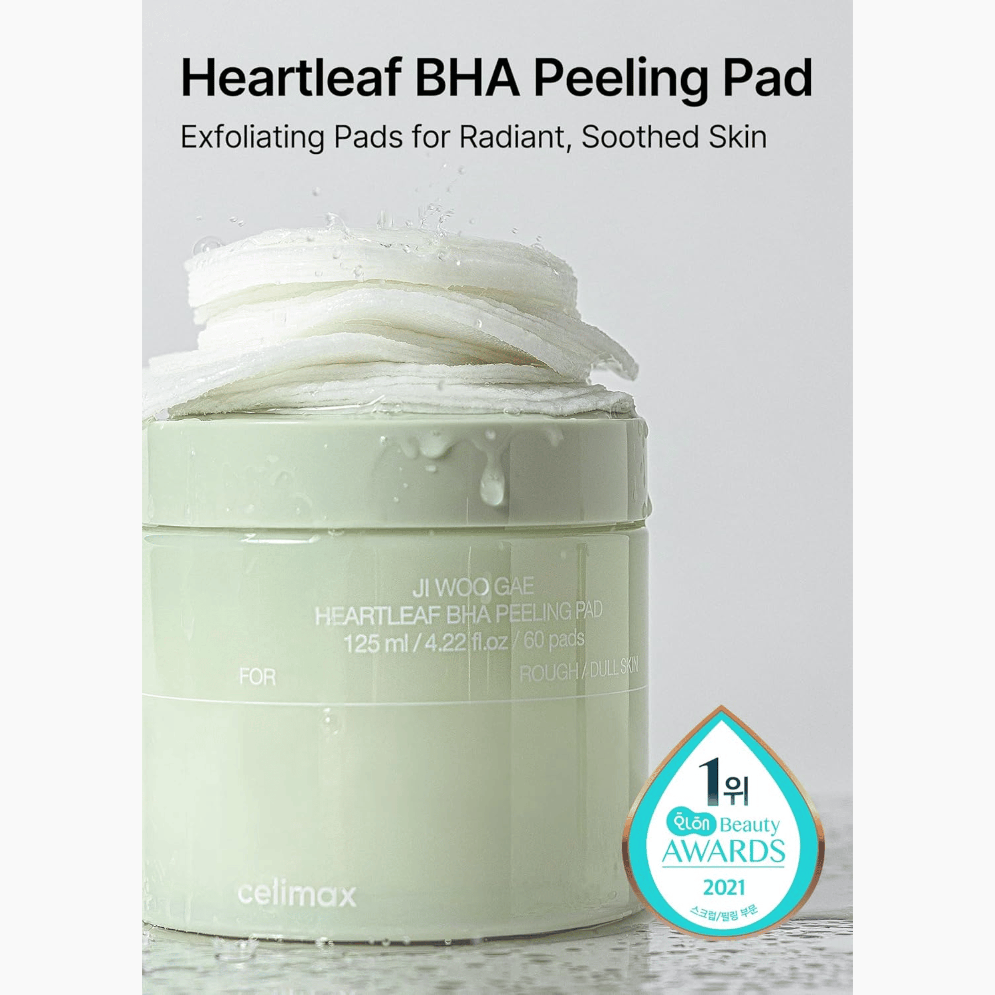 Celimax Heartleaf BHA Peeling Pad 125ml - 60 Pads - cosmadic