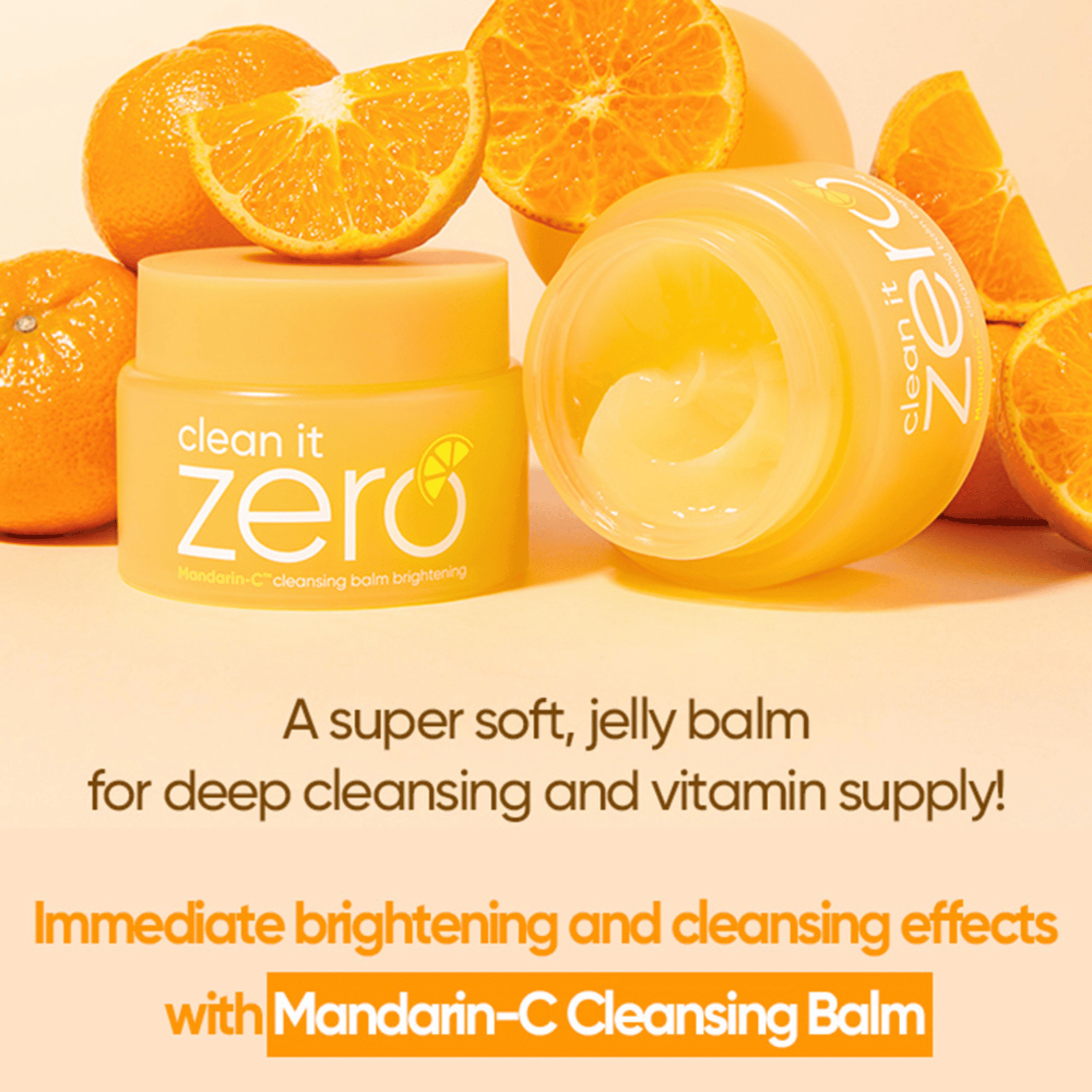 Vitamin C Cleansing Balm von BANILA CO – Clean It Zero Brightening neben Mandarinen, effektive korean skincare