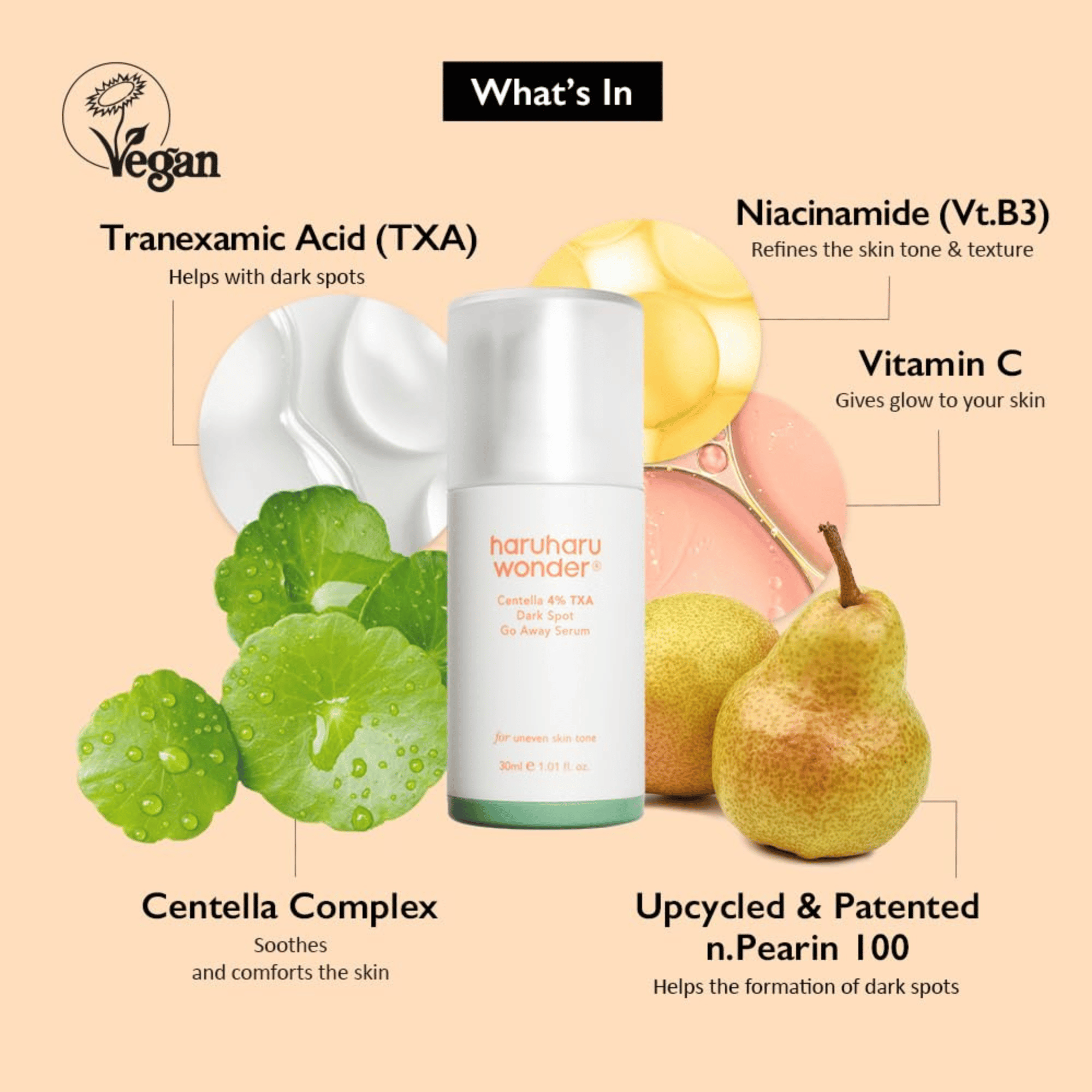 HaruHaru Wonder Centella 4% TXA Dark Spot Go Away Serum 30ml - cosmadic