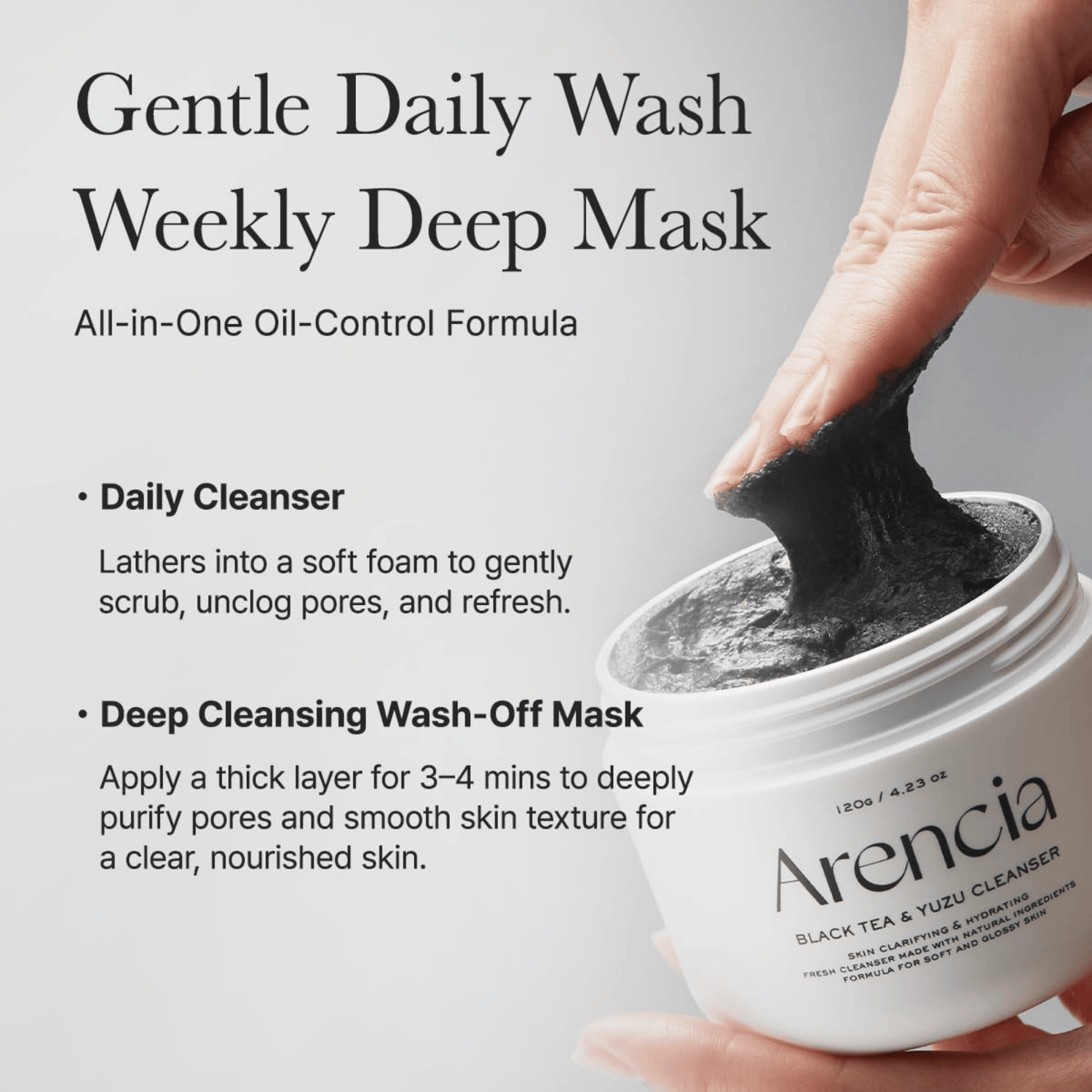 Arencia Black Tea Rice Mochi Cleanser - cosmadic