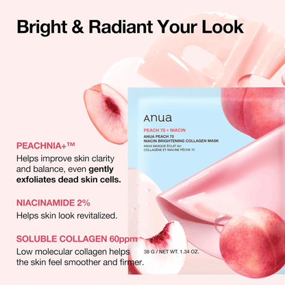 Anua Peach 70 Niacin Brightening Collagen Mask 1 Stück - cosmadic