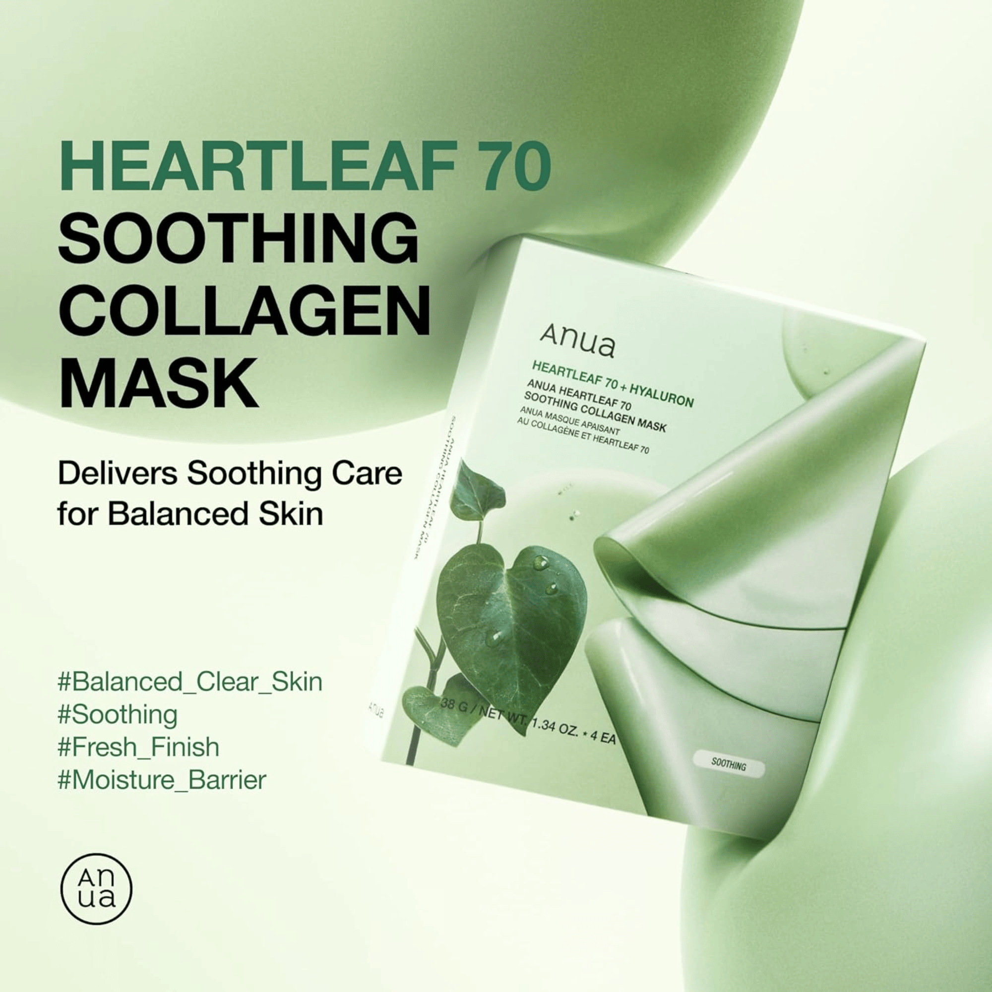Anua Heartleaf 70 Soothing Collagen Mask 1 Stück - cosmadic
