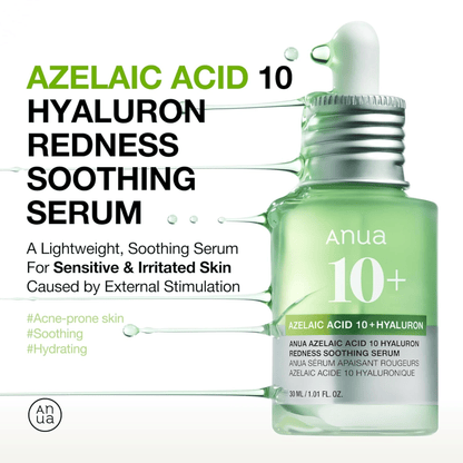 Anua Azelaic Acid 10+ Hyaluron Redness Soothing Serum 30ml - cosmadic