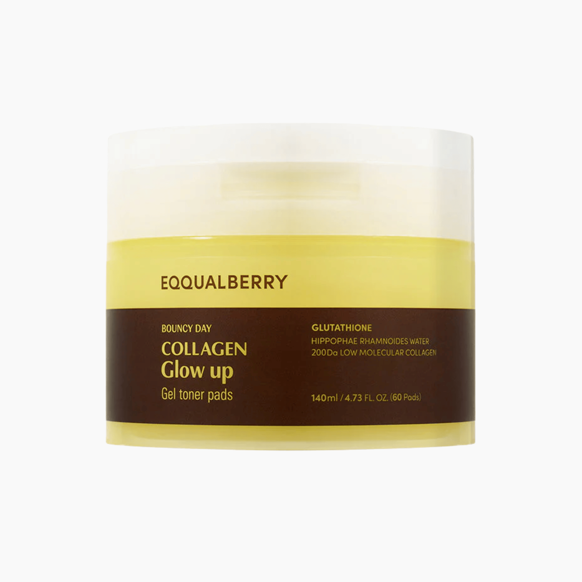 EQQUALBERRY Collagen Glow Up Gel Toner Pads 140ml