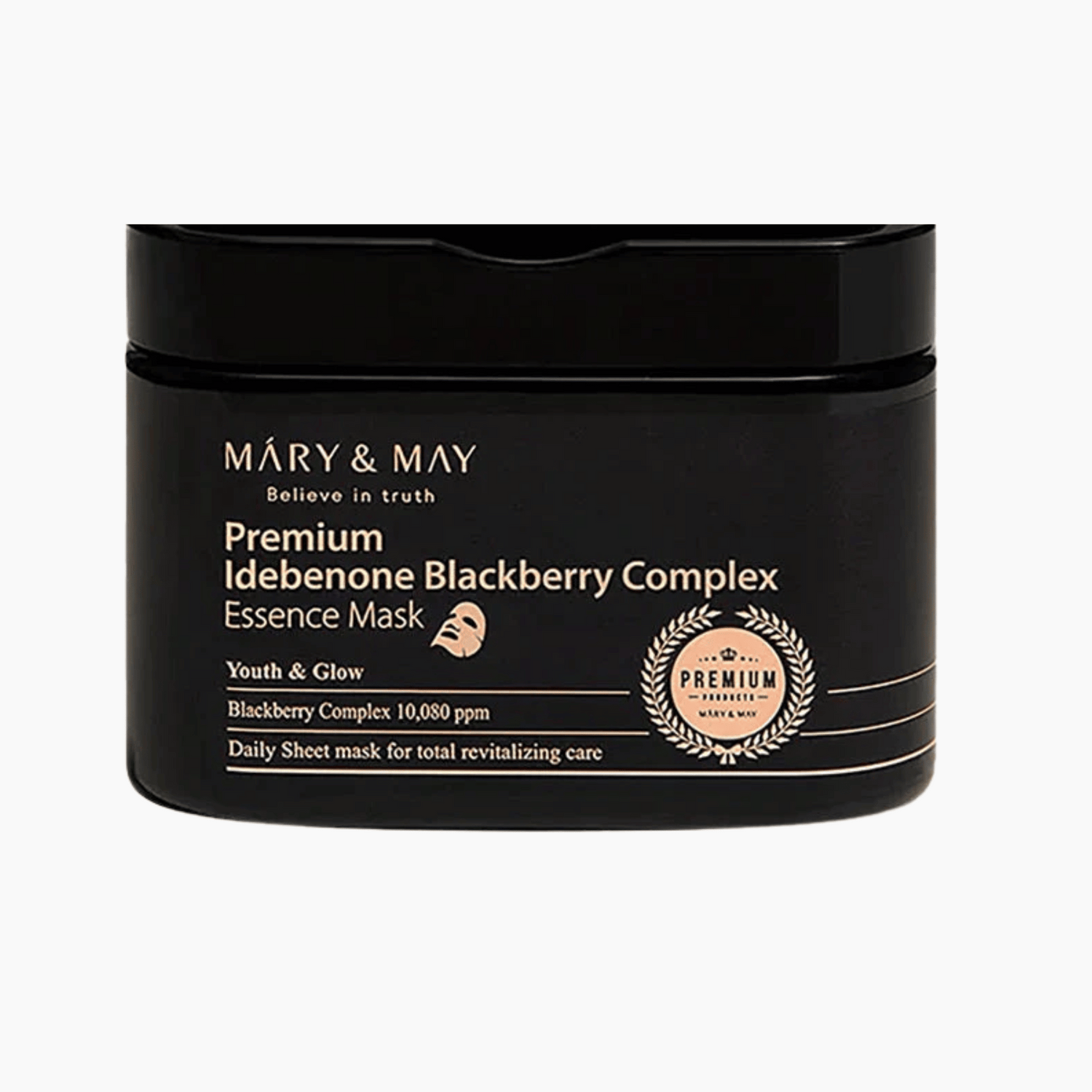 MARY &amp; MAY Premium Idebenone Blackberry Complex Essence Mask 20Stk - cosmadic