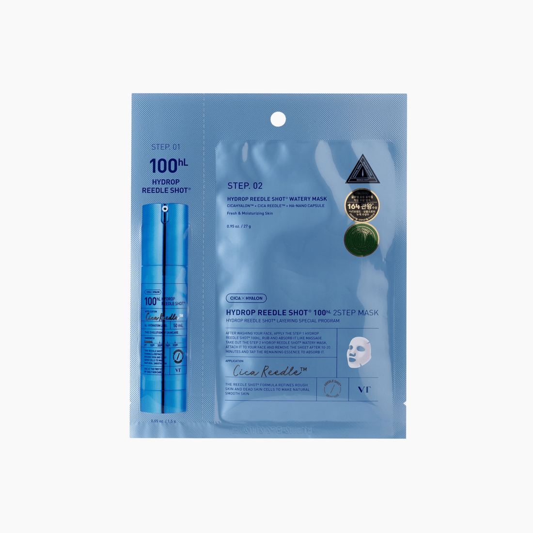 VT Cosmetics Hydrop Reedle Shot 100hL 2 Step Mask