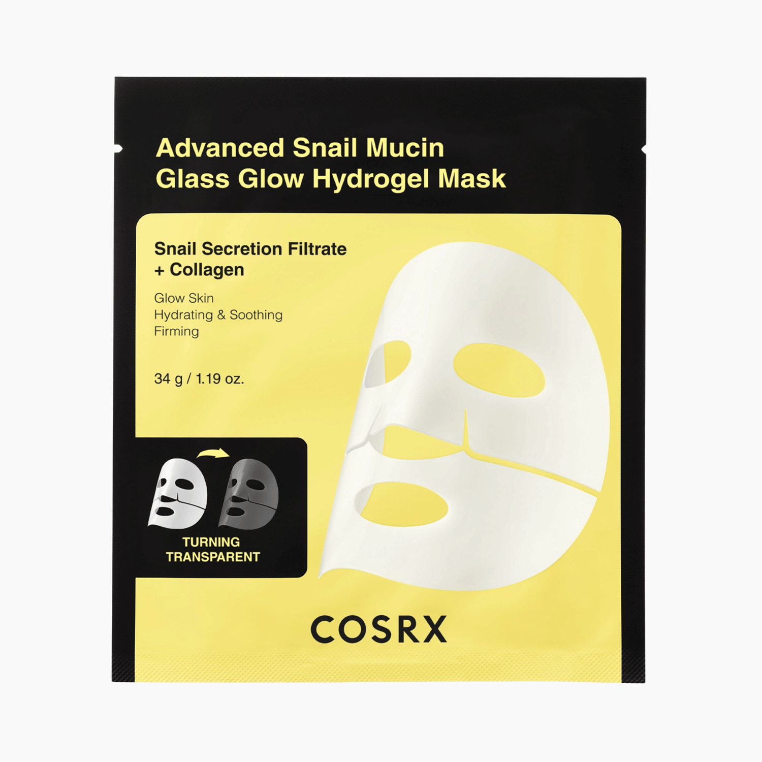 COSRX Advanced Snail Mucin Glas Glow Hydrogel Maske 3 Stück
