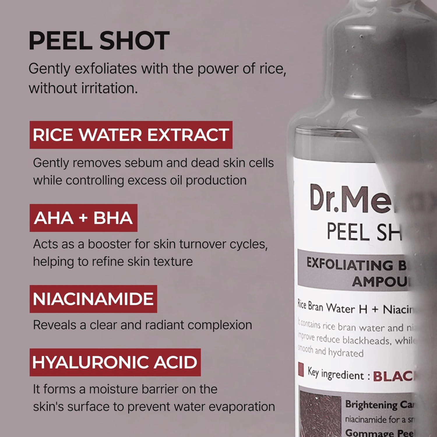 Dr.Melaxin Peel Shot Exfoliating Black Rice Ampoule 80ml
