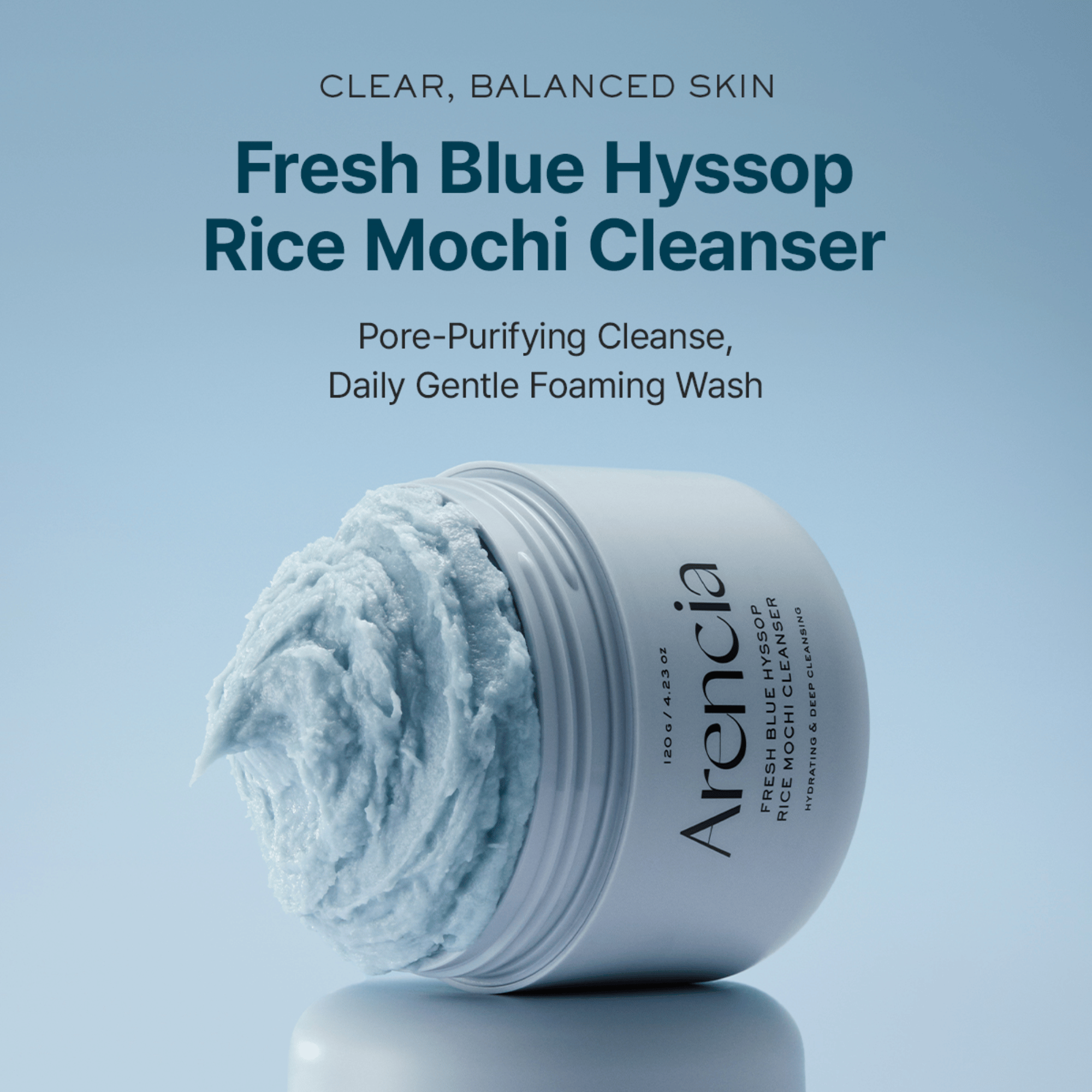 Arencia Fresh Blue Hyssop Rice Mochi Cleanser