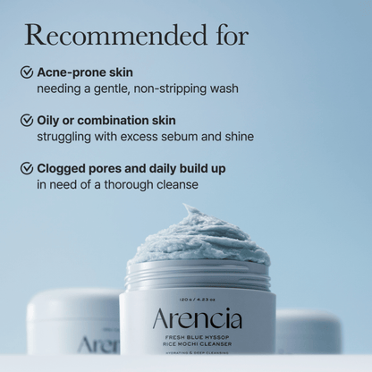 Arencia Fresh Blue Hyssop Rice Mochi Cleanser
