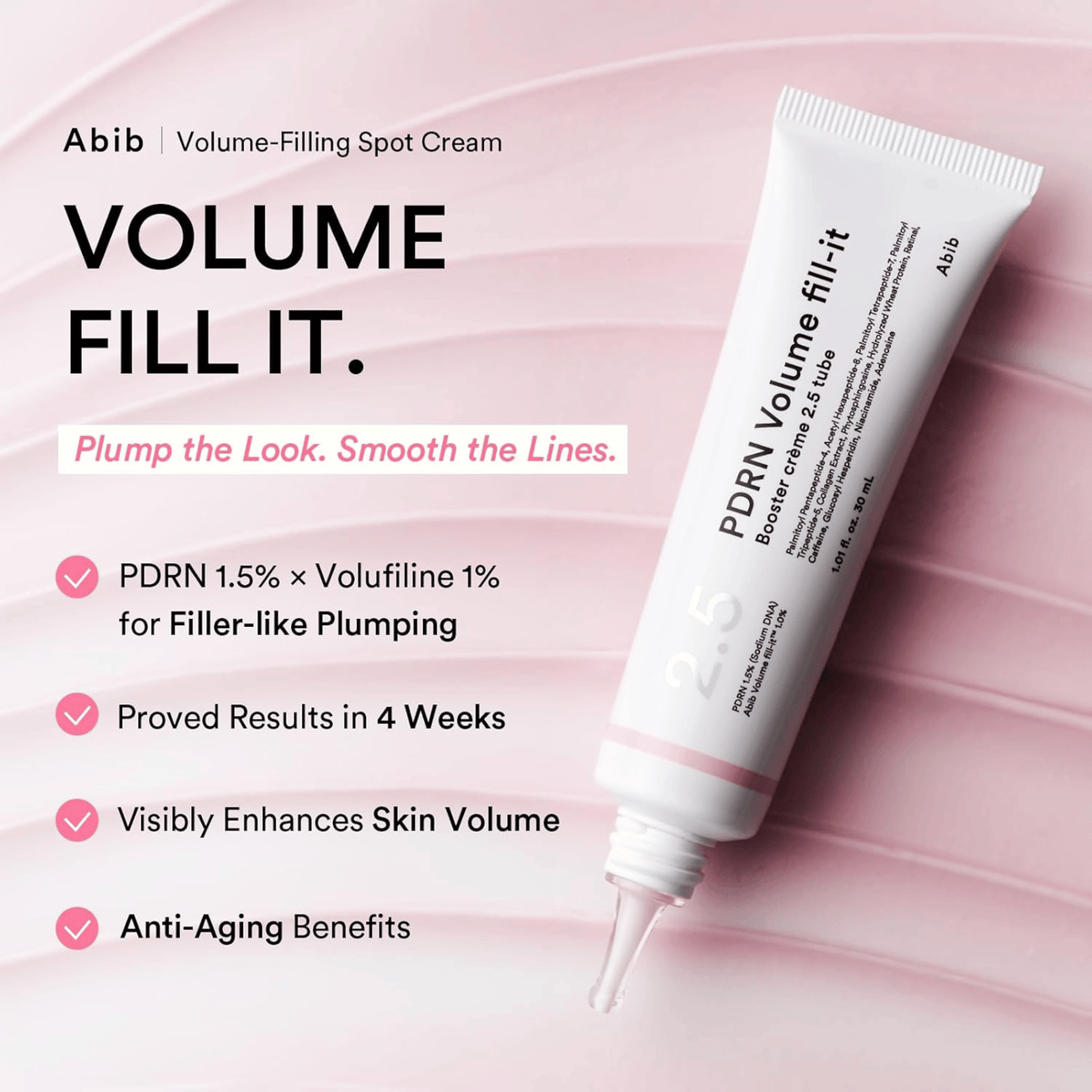 Abib PDRN Volume fill-it Booster Cream 2.5 tube 30ml - cosmadic