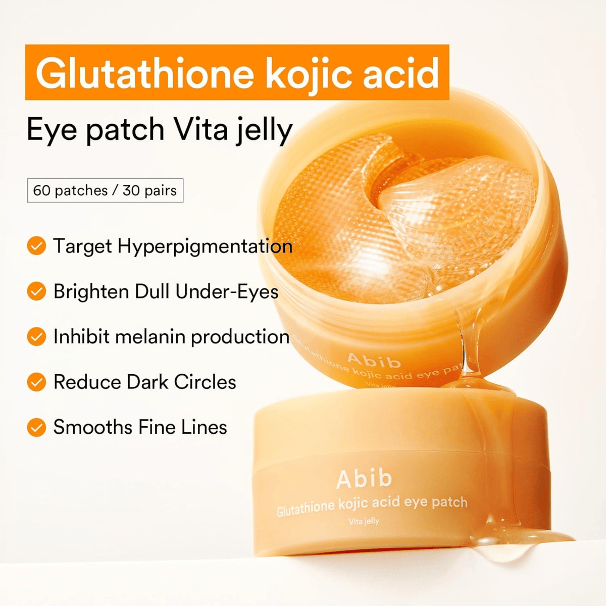 Abib Glutathione Kojic Acid Eye Patch 60Stk - cosmadic