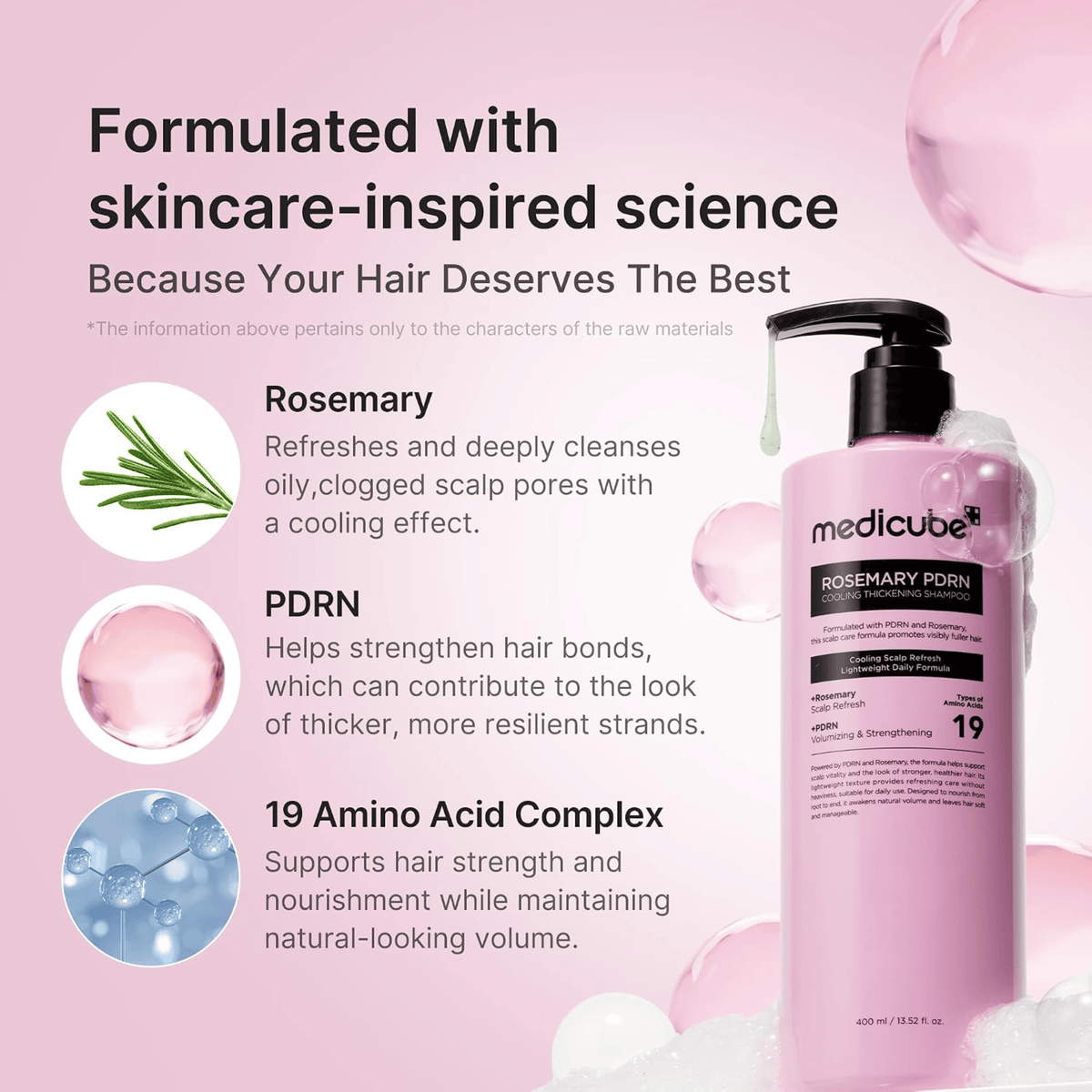 Medicube Rosemary PDRN Cooling Thickening Shampoo 400ml