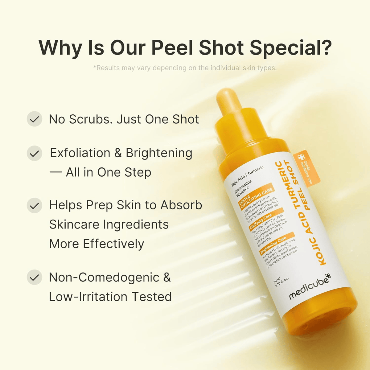 Medicube Kojic Acid Turmeric Peel Shot 80ml - cosmadic
