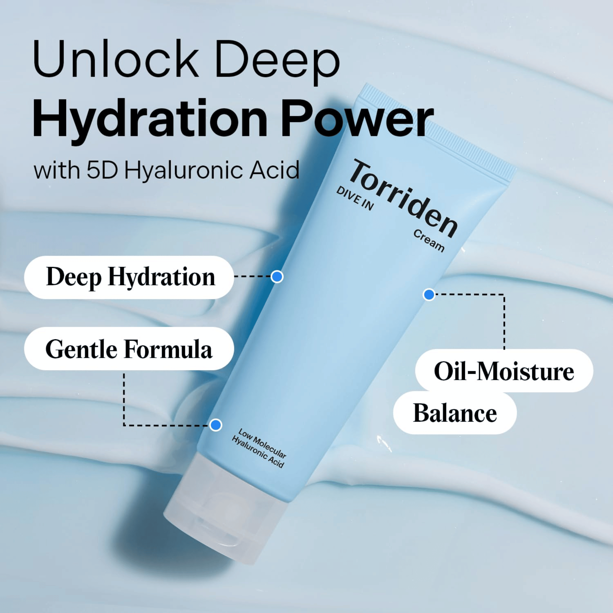Torriden DIVE-IN Low Molecular Hyaluronic Acid Cream 80ml - cosmadic