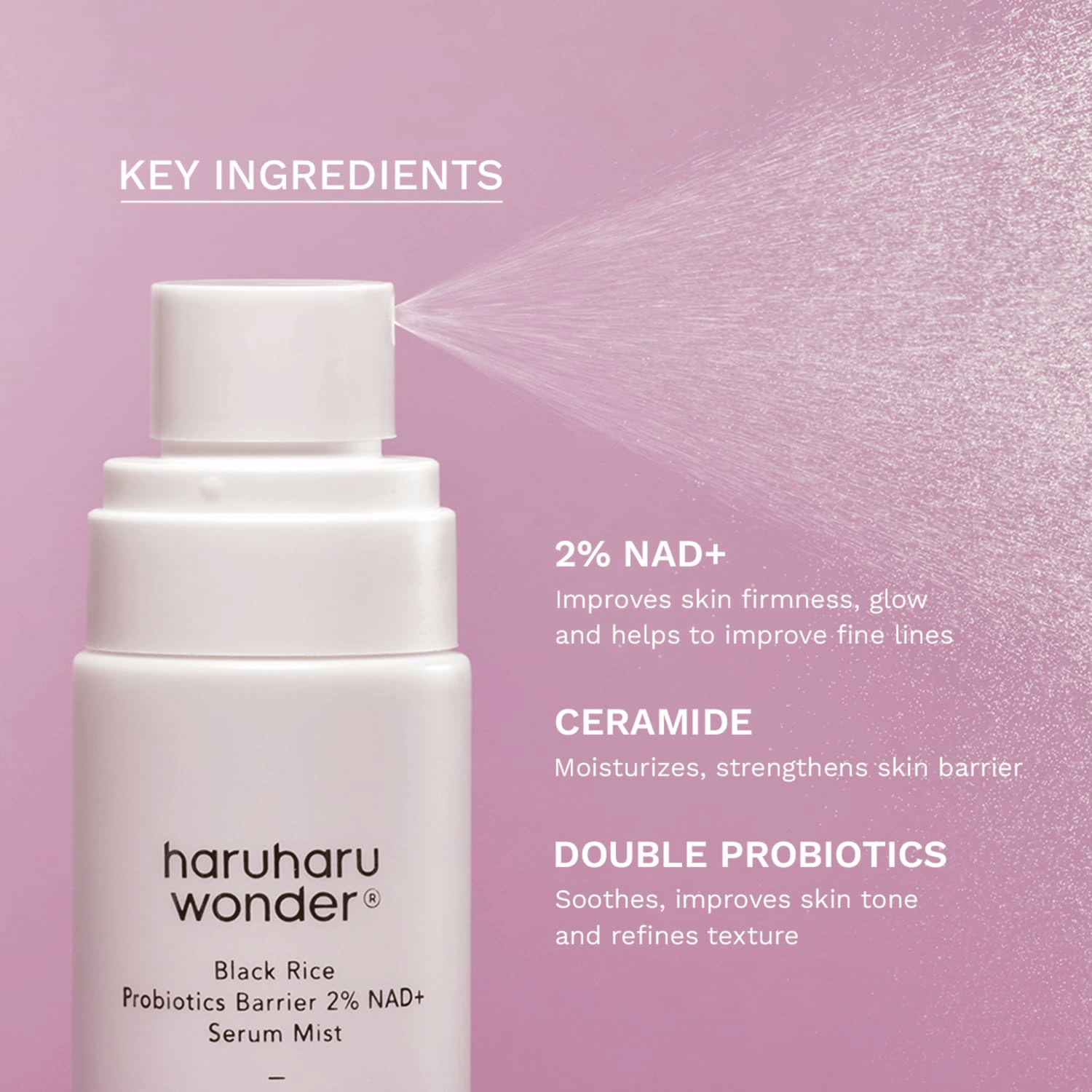 HaruHaru Wonder Black Rice Probiotics Barrier 2% NAD+ Serum Mist 80ml - cosmadic