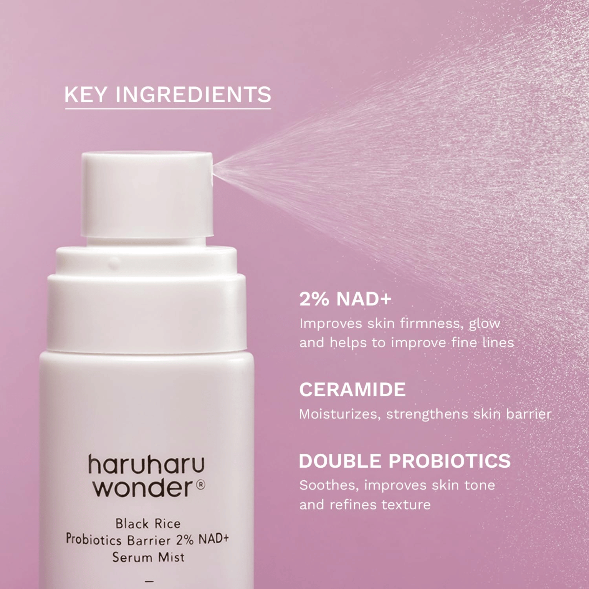 HaruHaru Wonder Black Rice Probiotics Barrier 2% NAD+ Serum Mist 80ml - cosmadic