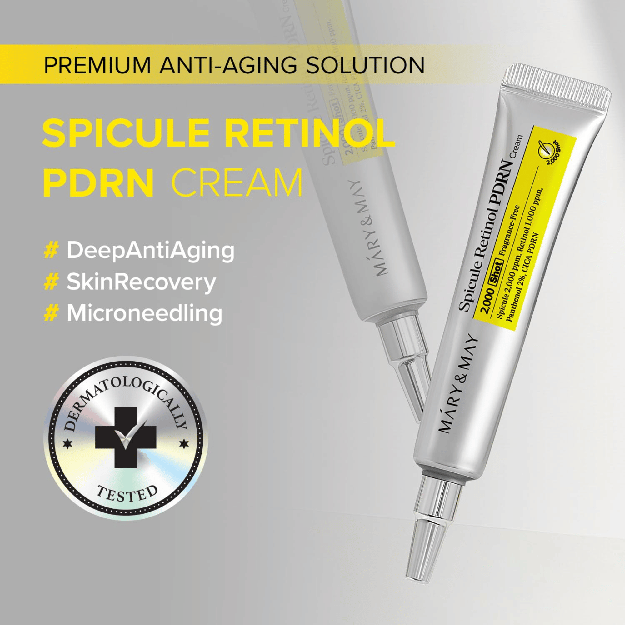 MARY &amp; MAY Spicule Retinol PDRN Cream 15g - cosmadic