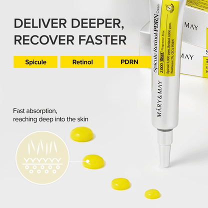 MARY &amp; MAY Spicule Retinol PDRN Cream 15g - cosmadic