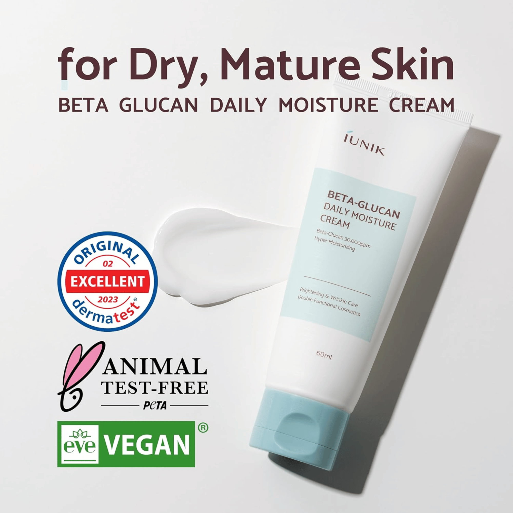 iUNIK Beta-Glucan Daily Moisture Cream 60ml - cosmadic