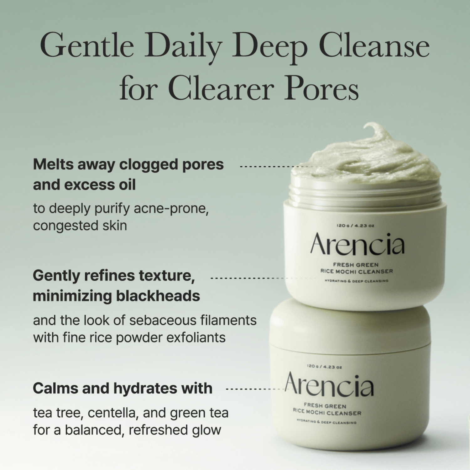 Arencia Fresh Green Rice Mochi Cleanser - cosmadic