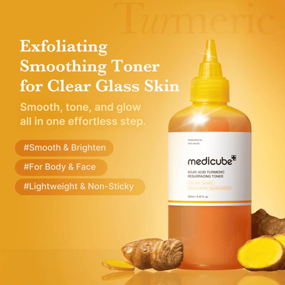 Medicube Kojic Acid Turmeric Resurfacing Toner 250ml - cosmadic