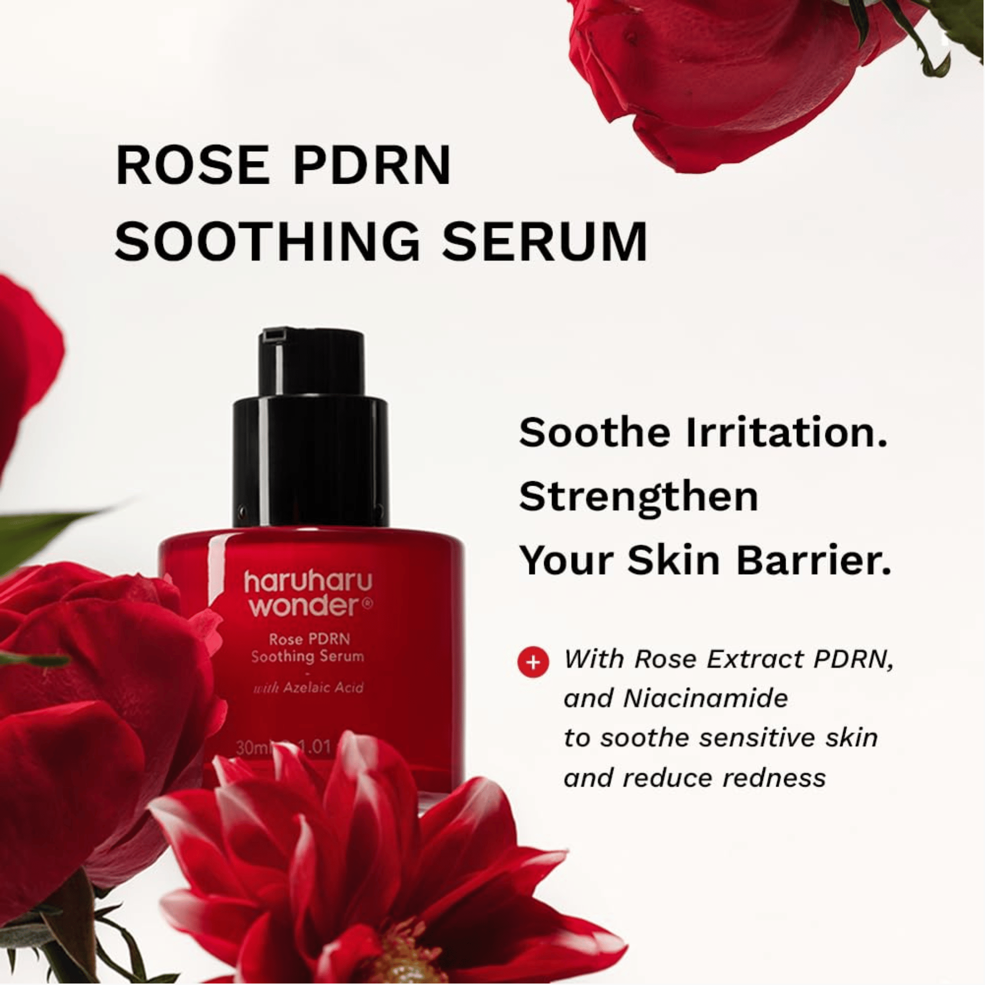 HaruHaru Wonder Rose PDRN Soothing Serum 30ml - cosmadic
