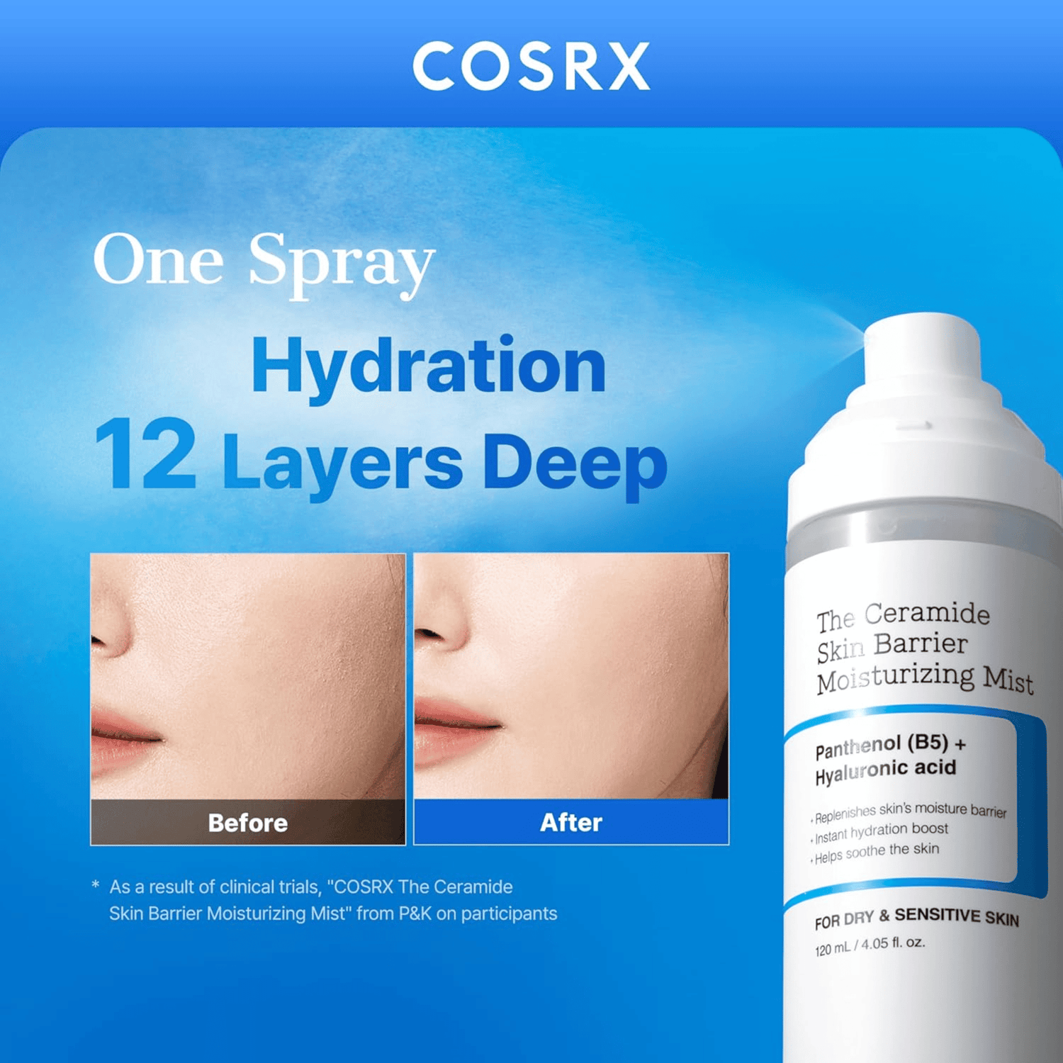 COSRX The Ceramide Skin Barrier Moisturizing Mist 120ml - cosmadic