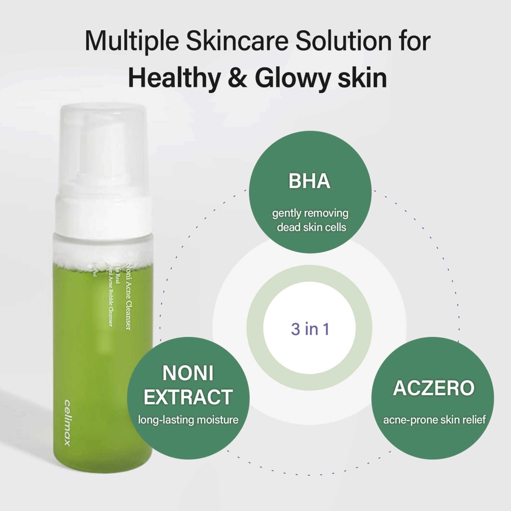 Celimax Noni Acne Bubble Cleanser 155ml - cosmadic