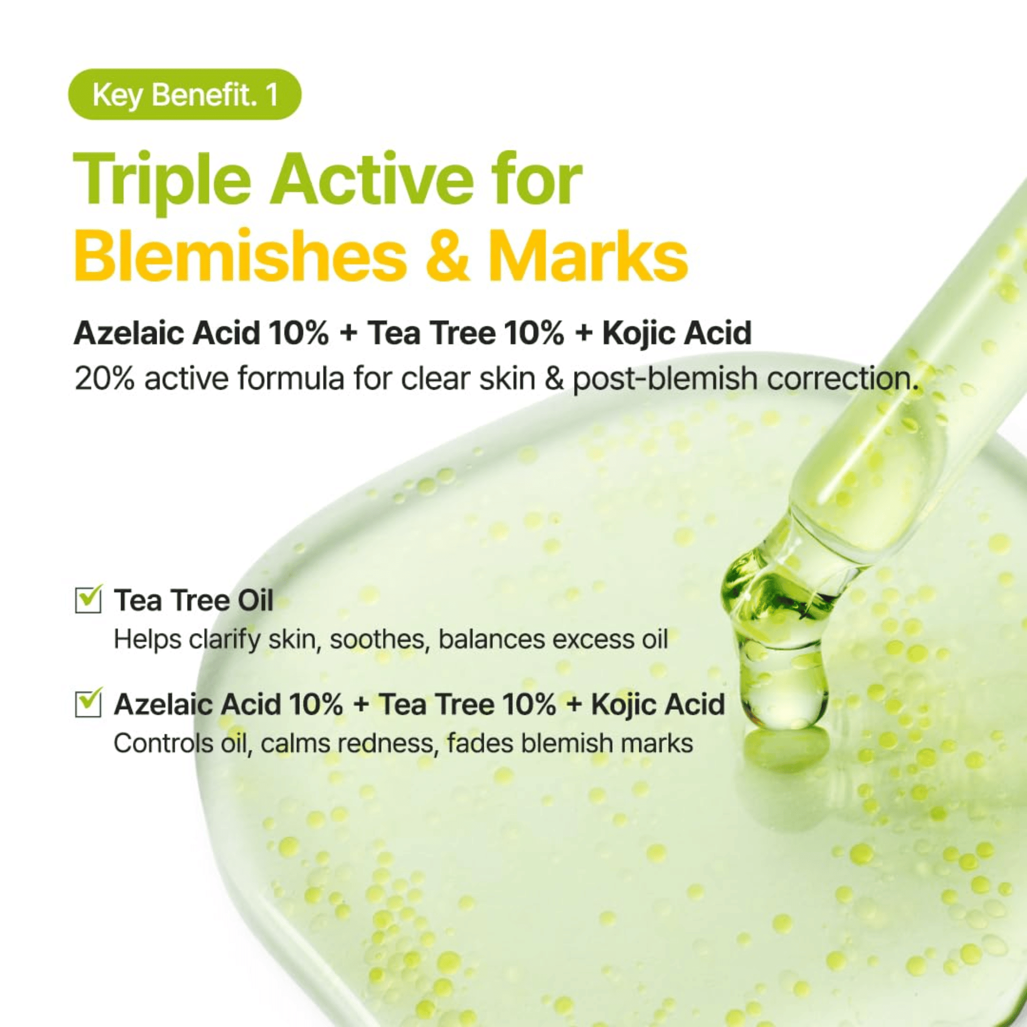 Purito Seoul Azelaic Acid 10 Kojic Tea Tree Serum 30ml - cosmadic