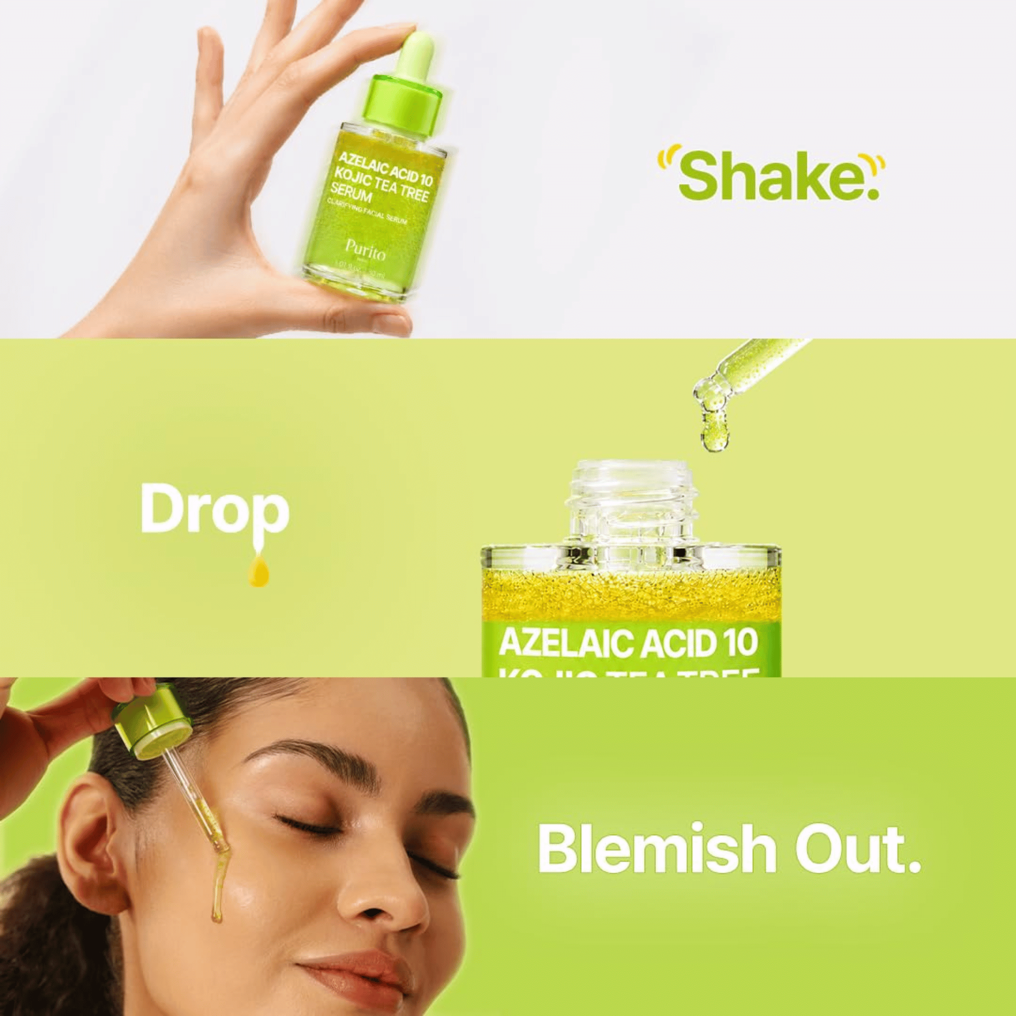Purito Seoul Azelaic Acid 10 Kojic Tea Tree Serum 30ml - cosmadic