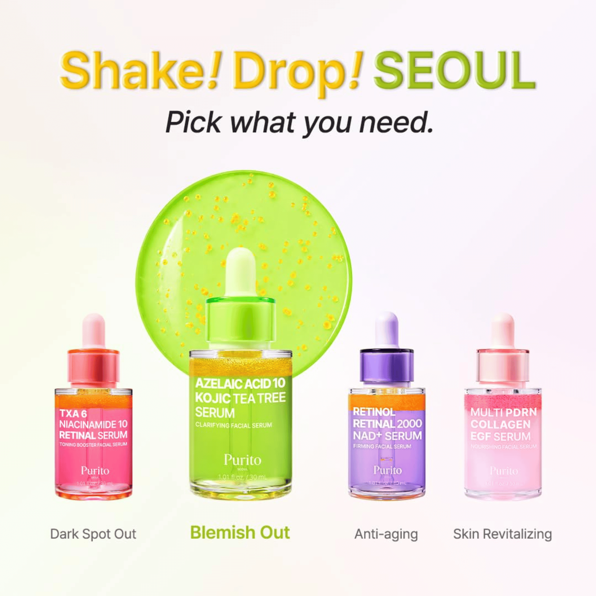 Purito Seoul Azelaic Acid 10 Kojic Tea Tree Serum 30ml - cosmadic