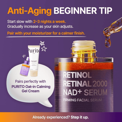 Purito Seoul Retinol Retinal 2000 NAD+ Serum 30ml - cosmadic