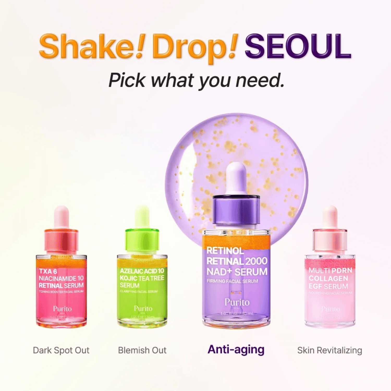 Purito Seoul Retinol Retinal 2000 NAD+ Serum 30ml - cosmadic