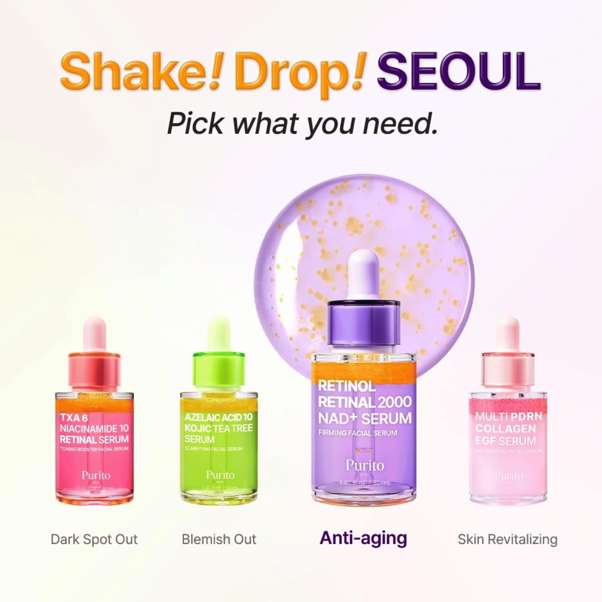 Purito Seoul Retinol Retinal 2000 NAD+ Serum 30ml - cosmadic
