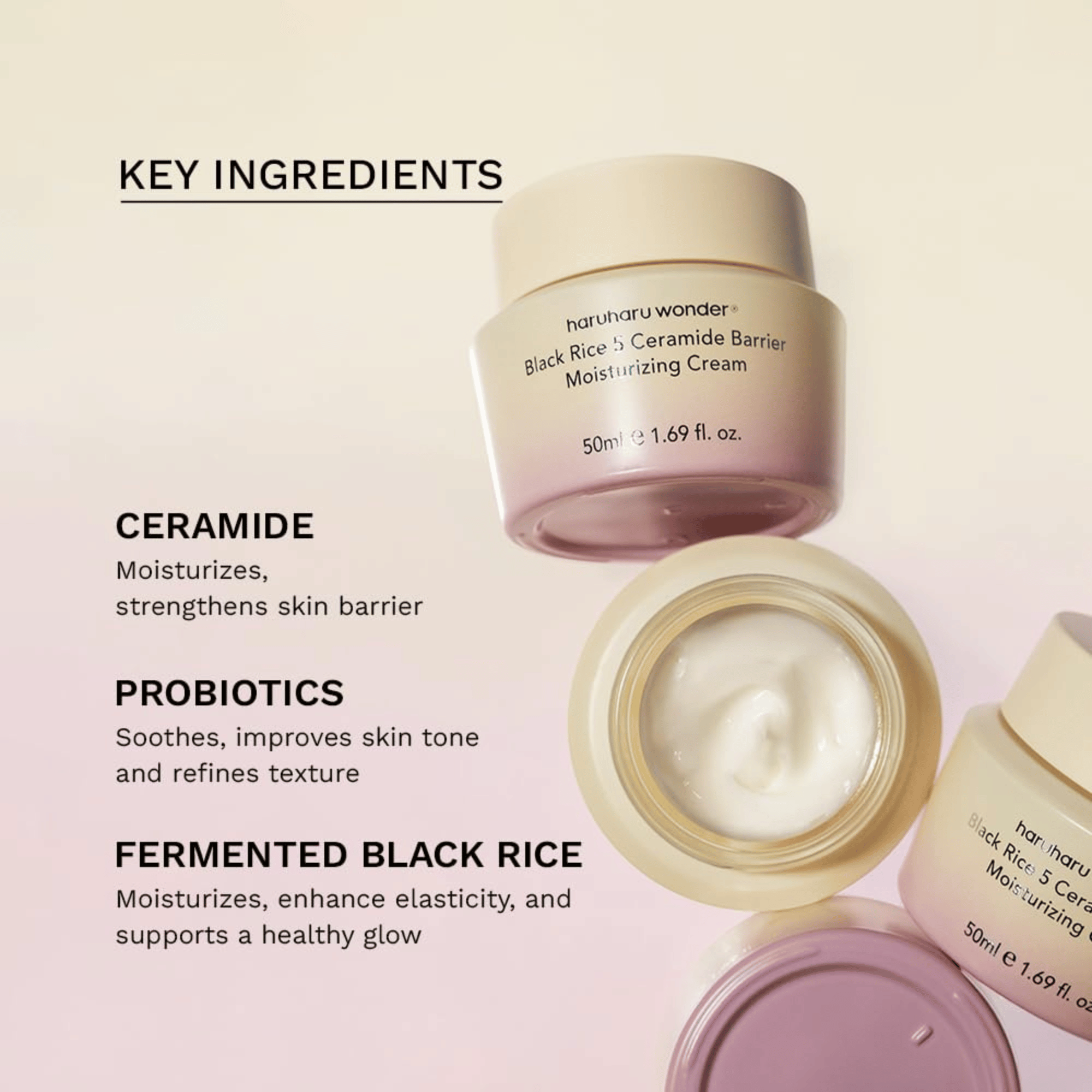 HaruHaru Wonder Black Rice 5 Ceramide Barrier Moisturizing Cream 50ml - cosmadic