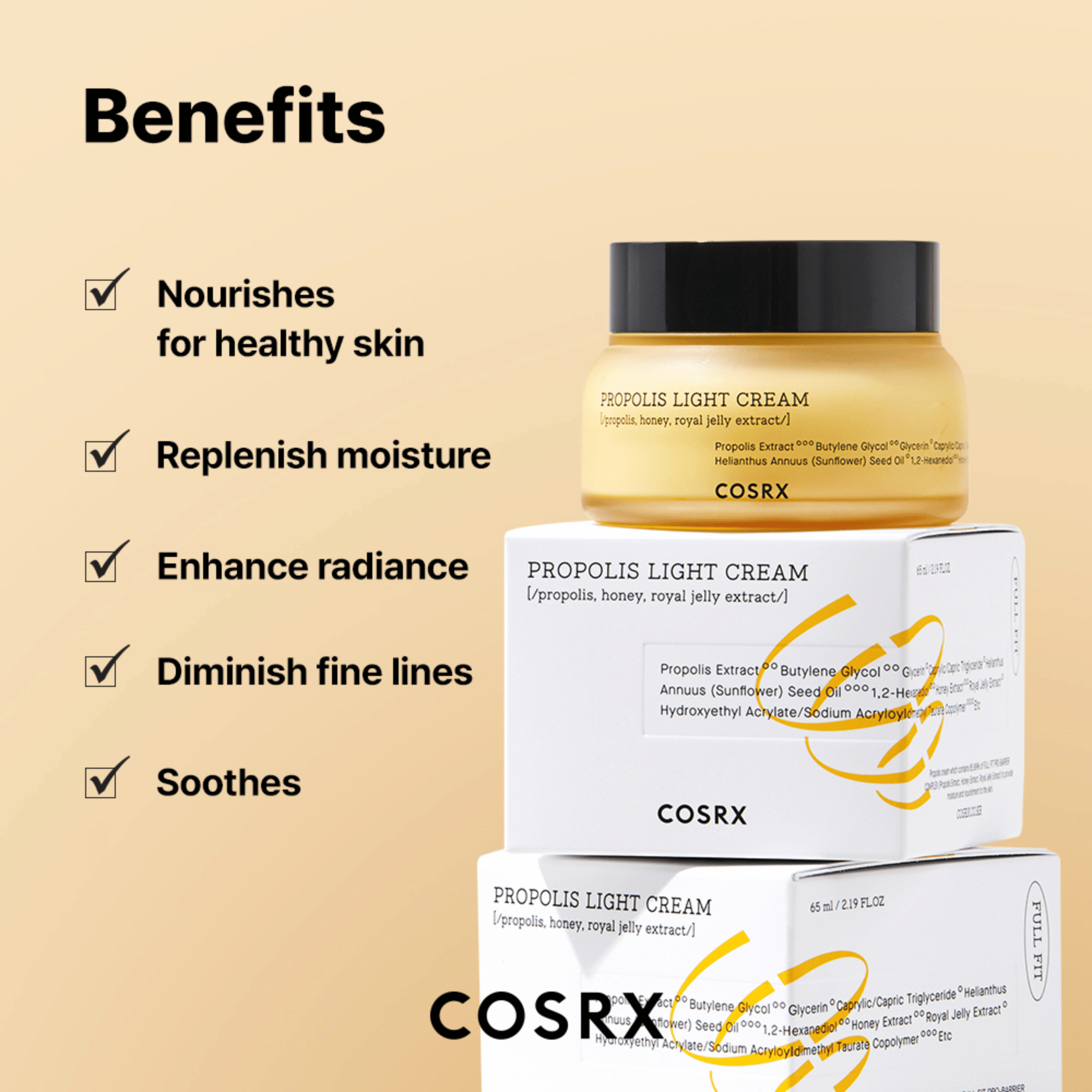 COSRX Propolis Light Cream 65ml - cosmadic
