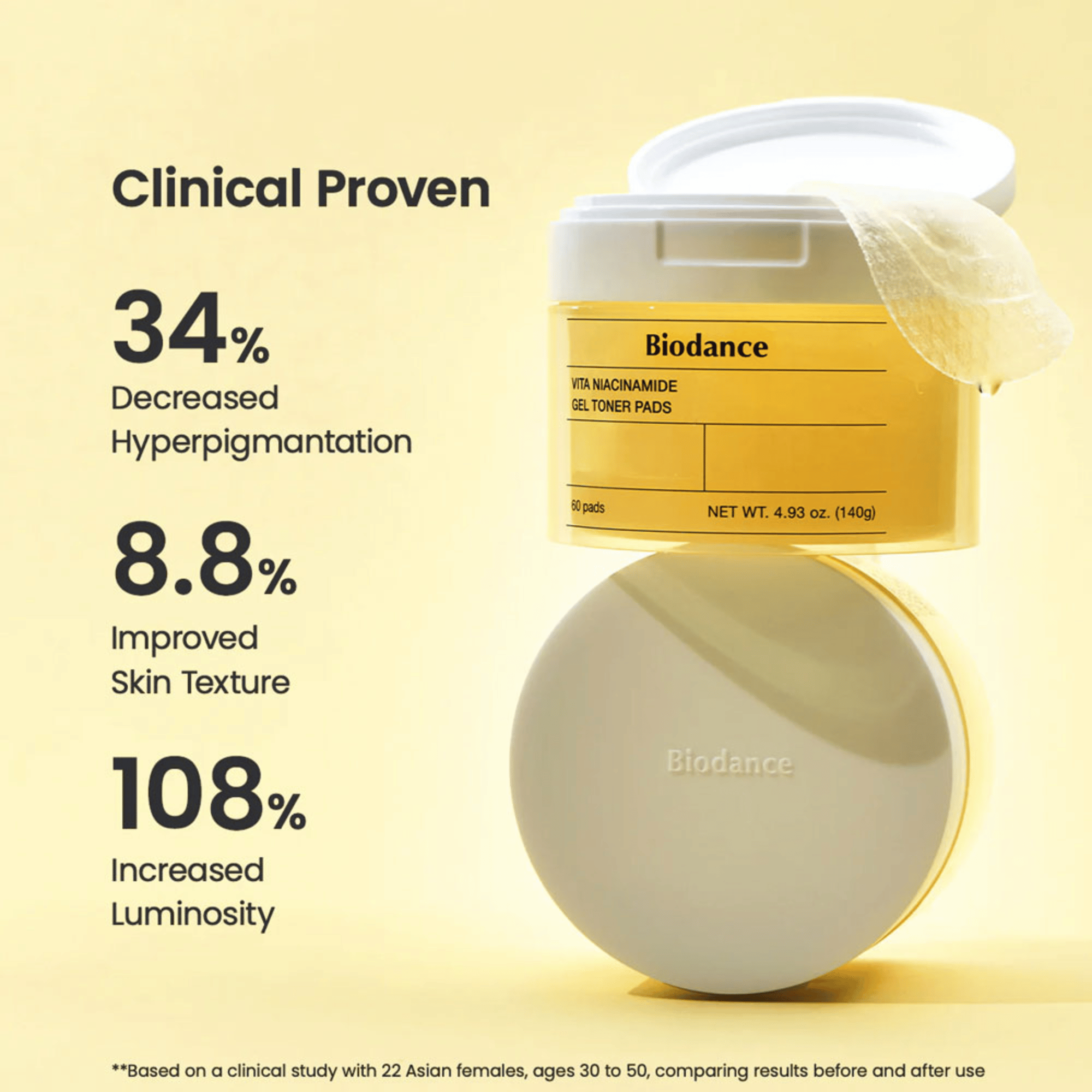 Biodance Vita Niacinamide Gel Toner Pad 60 Pads - cosmadic