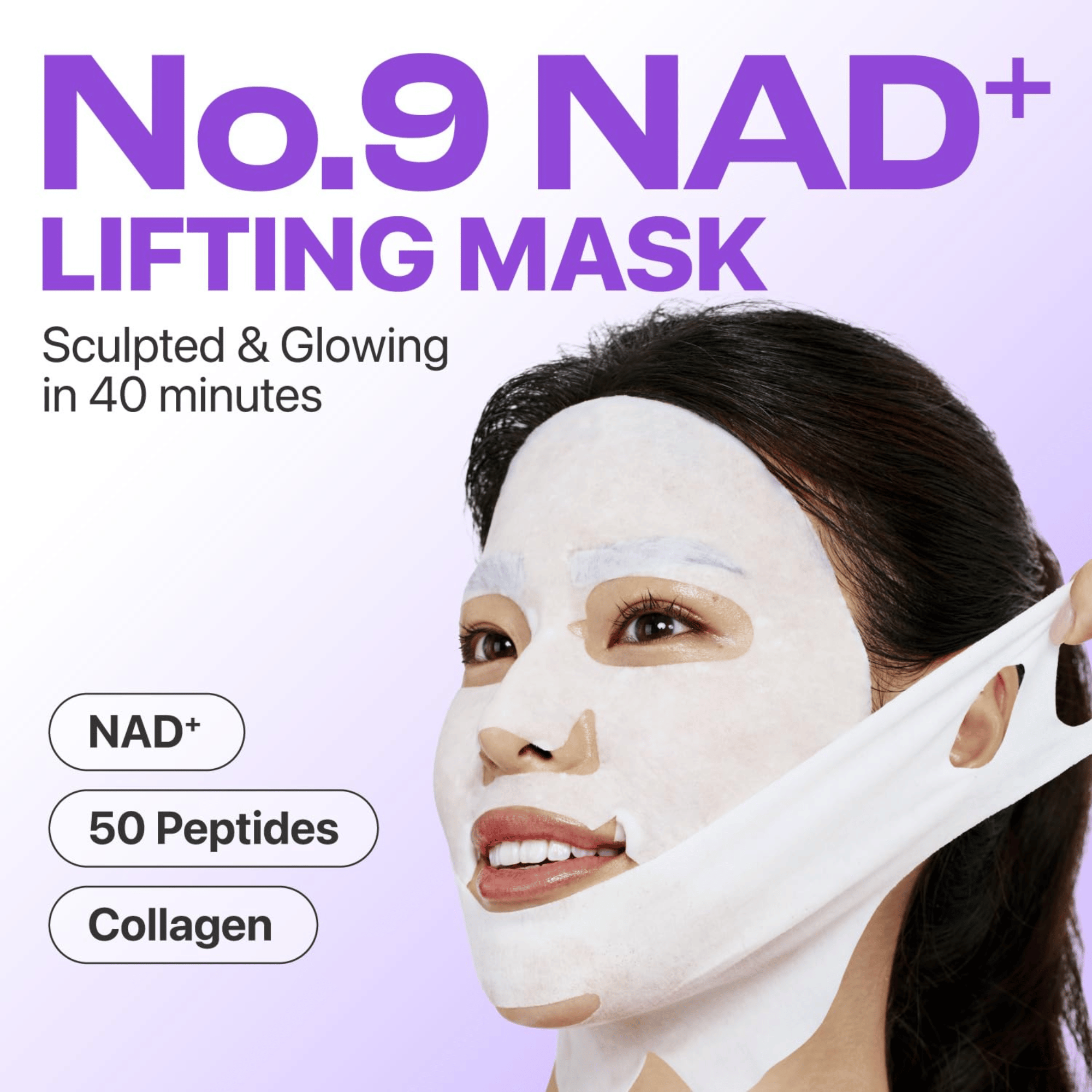Numbuzin No.9 NAD+ Bio Lifting-sil Full Face Mask 4 sheets - cosmadic